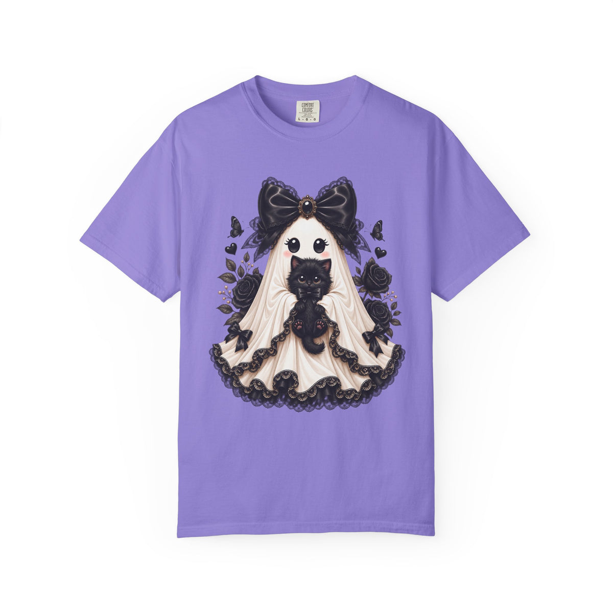 Lace Kitten Ghost Tee - Comfort Colors