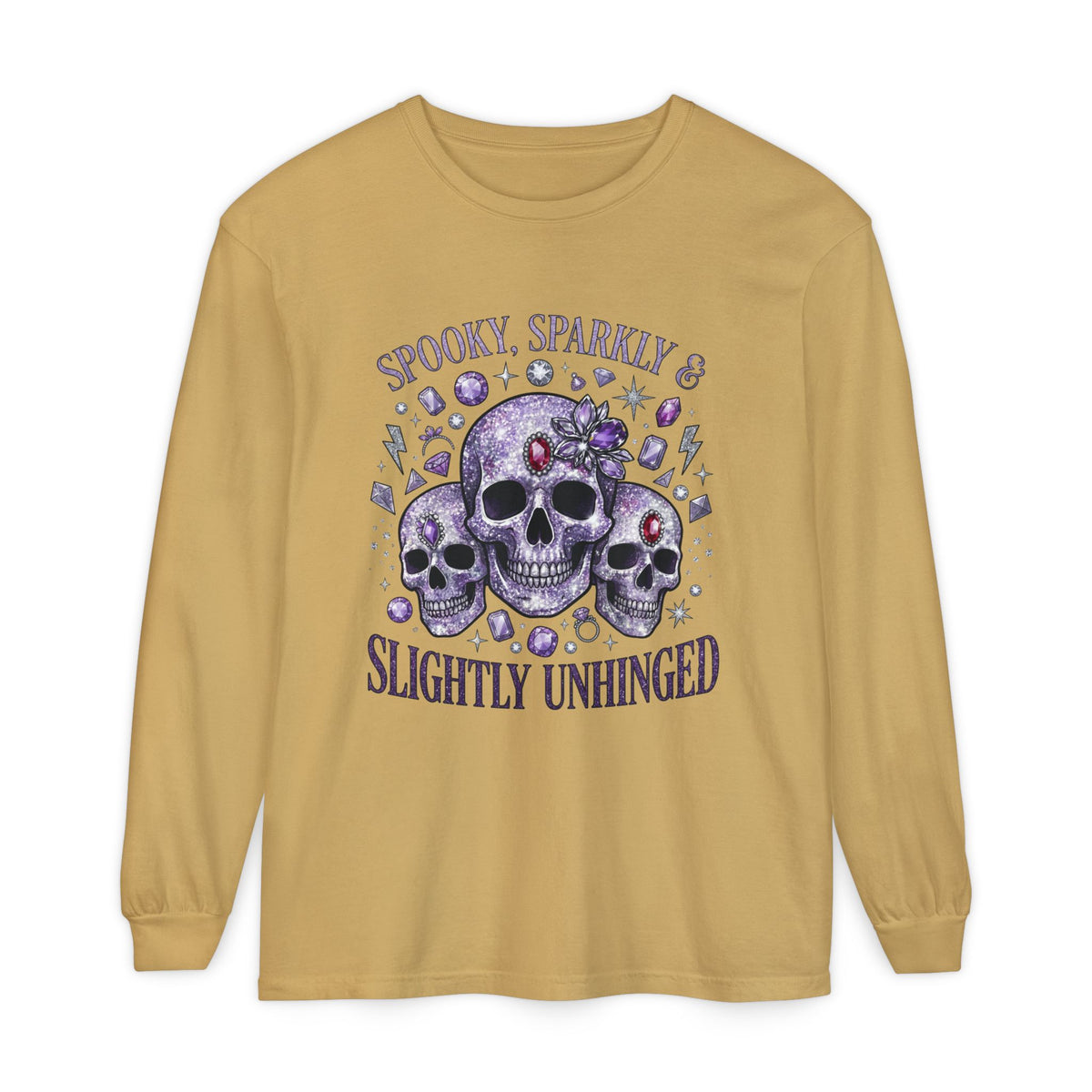 Spooky and Sparkly Long Sleeve Tee - Comfort Colors