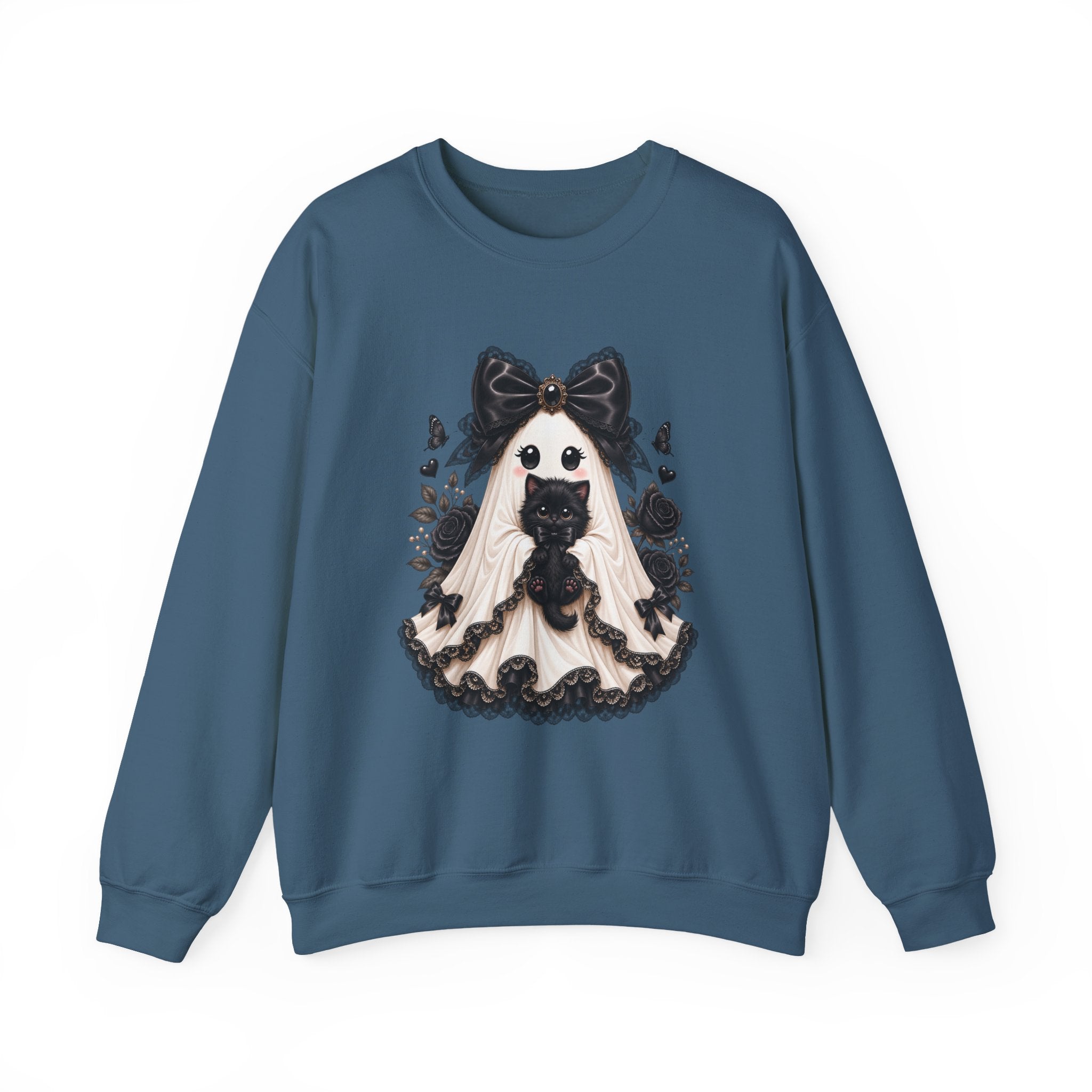 Lace Kitten Ghost Sweatshirt - Gildan