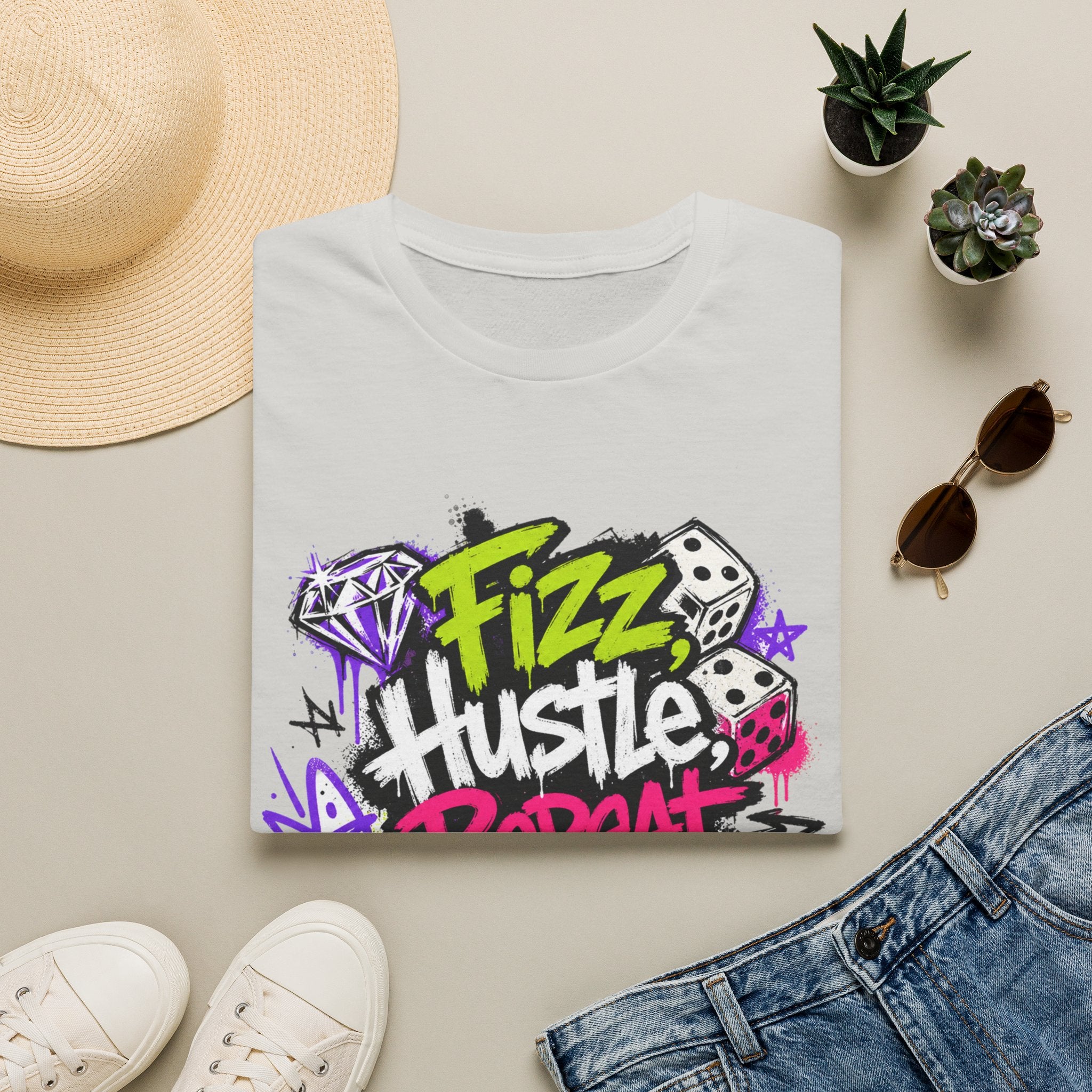 Fizz Hustle Repeat Tee - Gildan