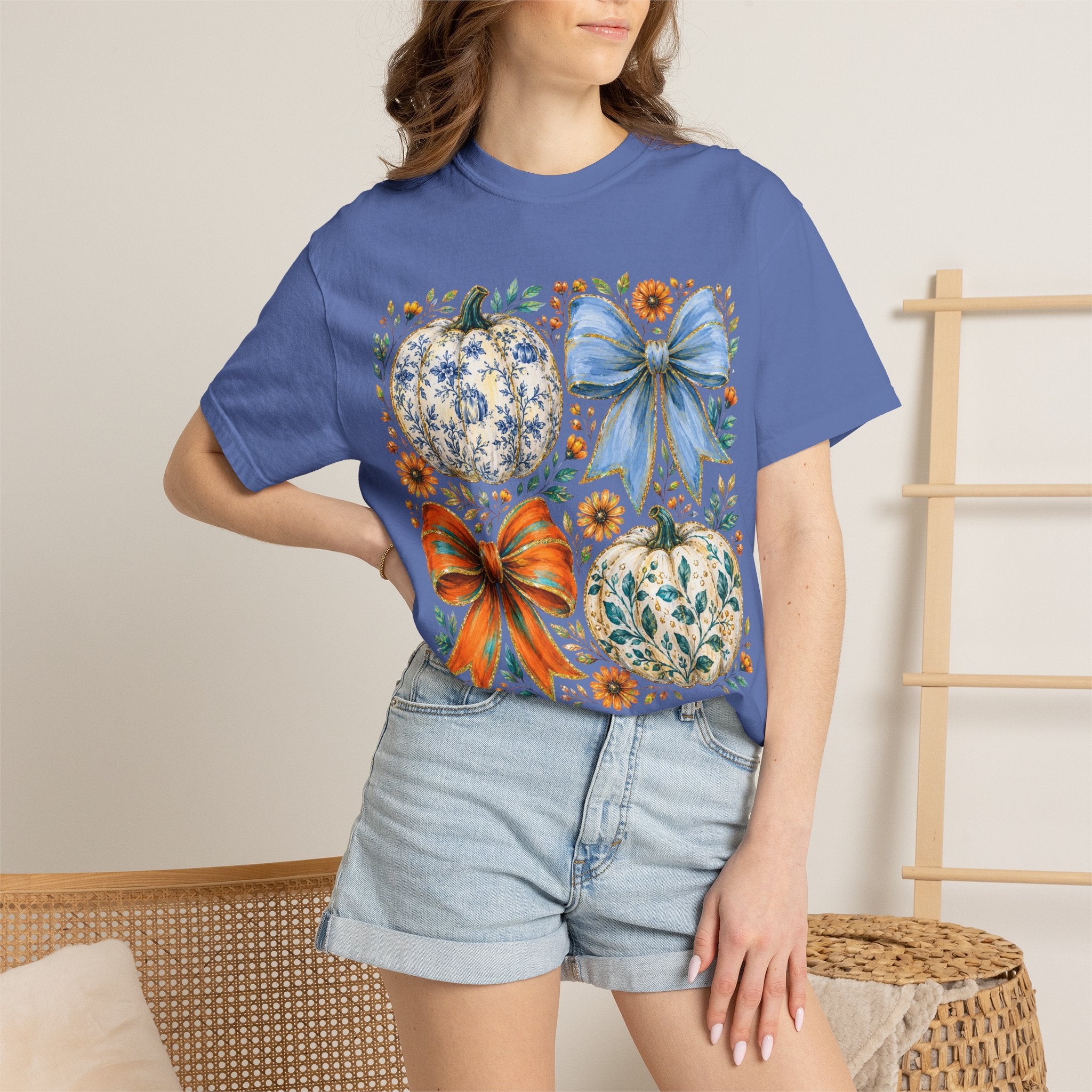 Pumpkin Bows Tee - Comfort Colors