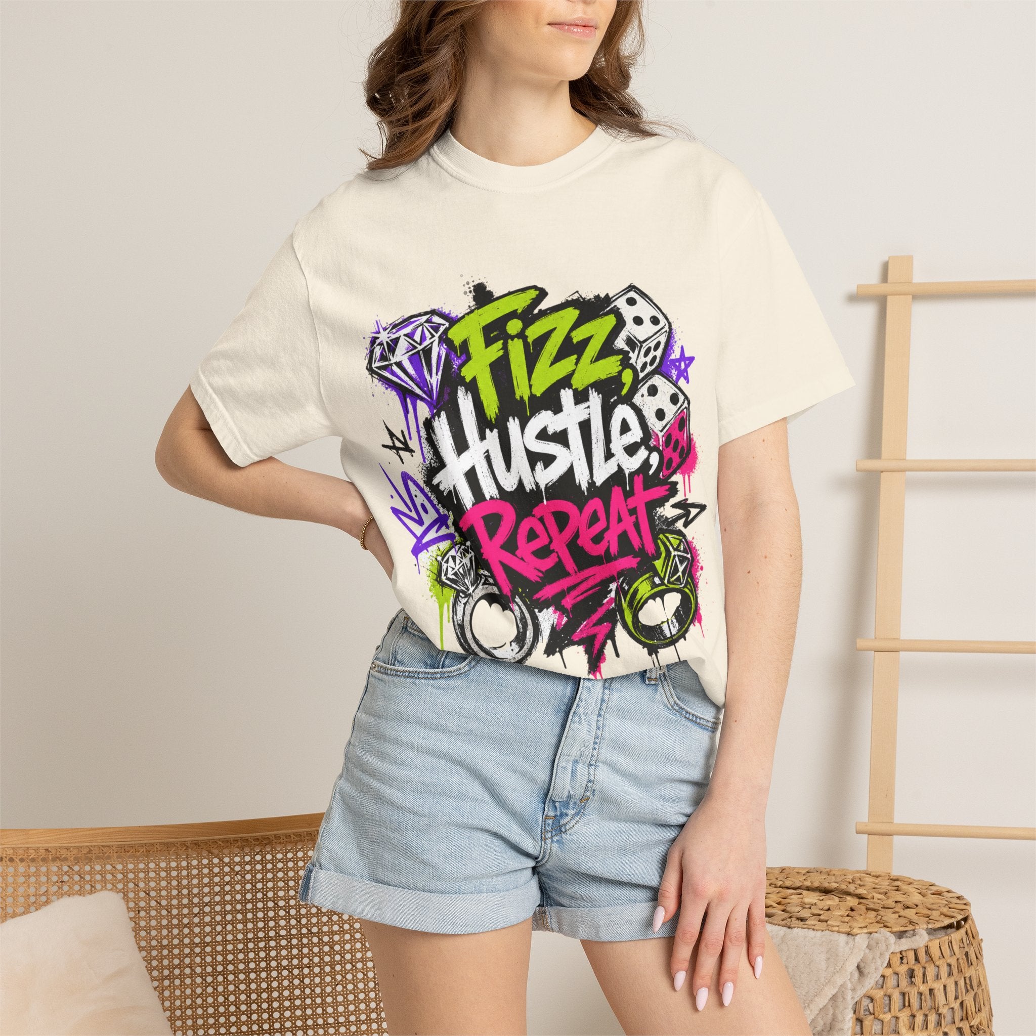 Fizz Hustle Repeat Tee - Comfort Colors
