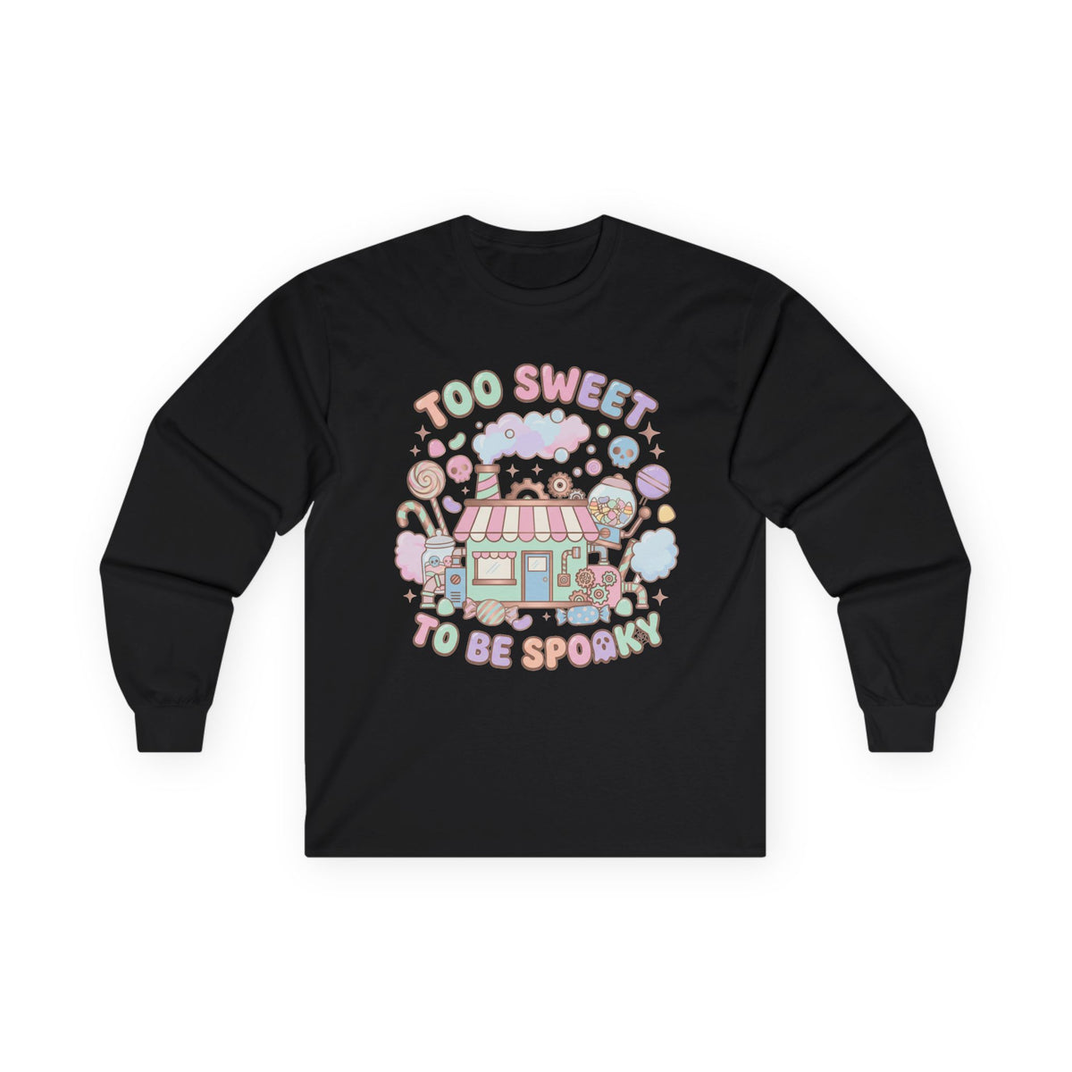 Too Sweet To Be Spooky Long Sleeve Tee - Gildan