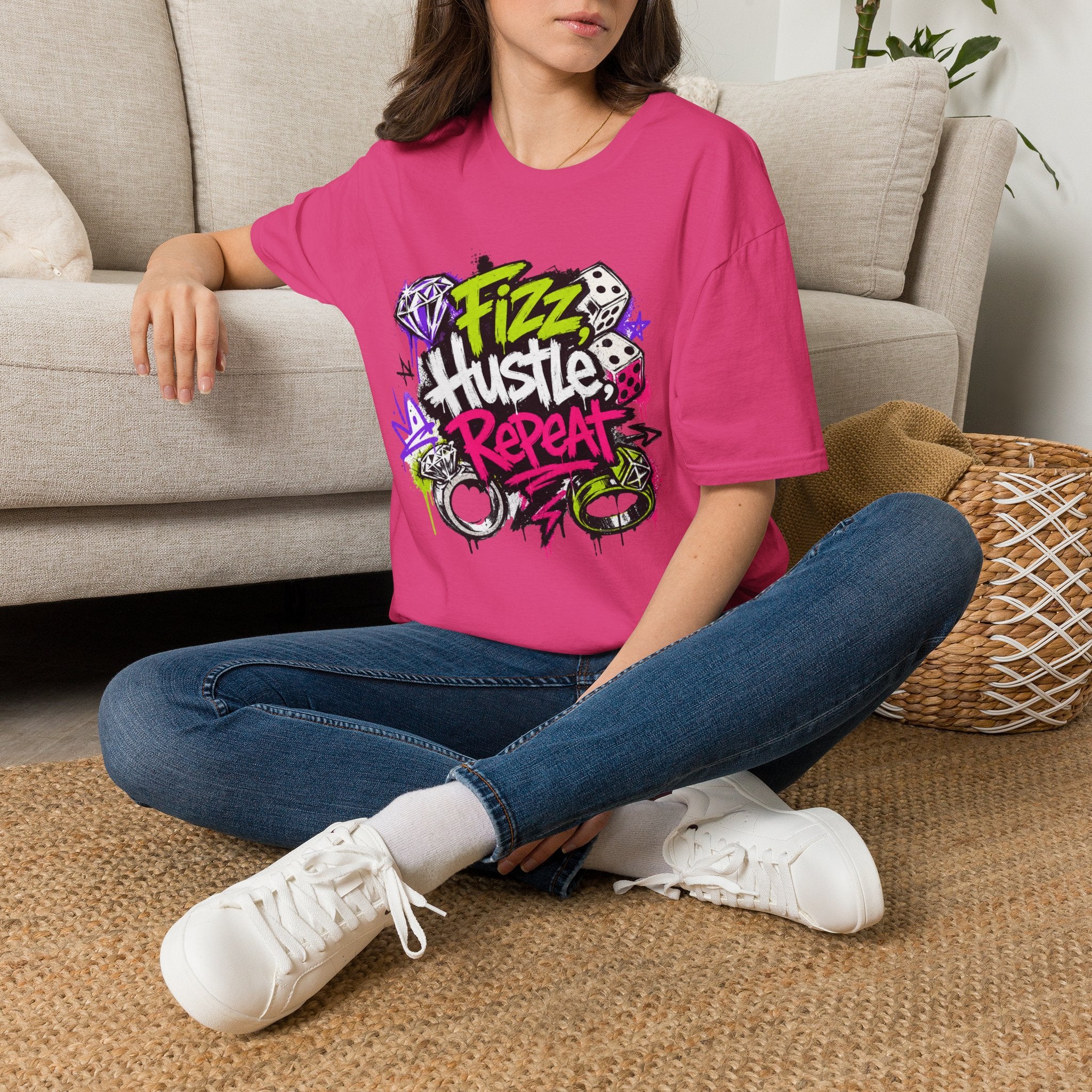 Fizz Hustle Repeat Tee - Gildan