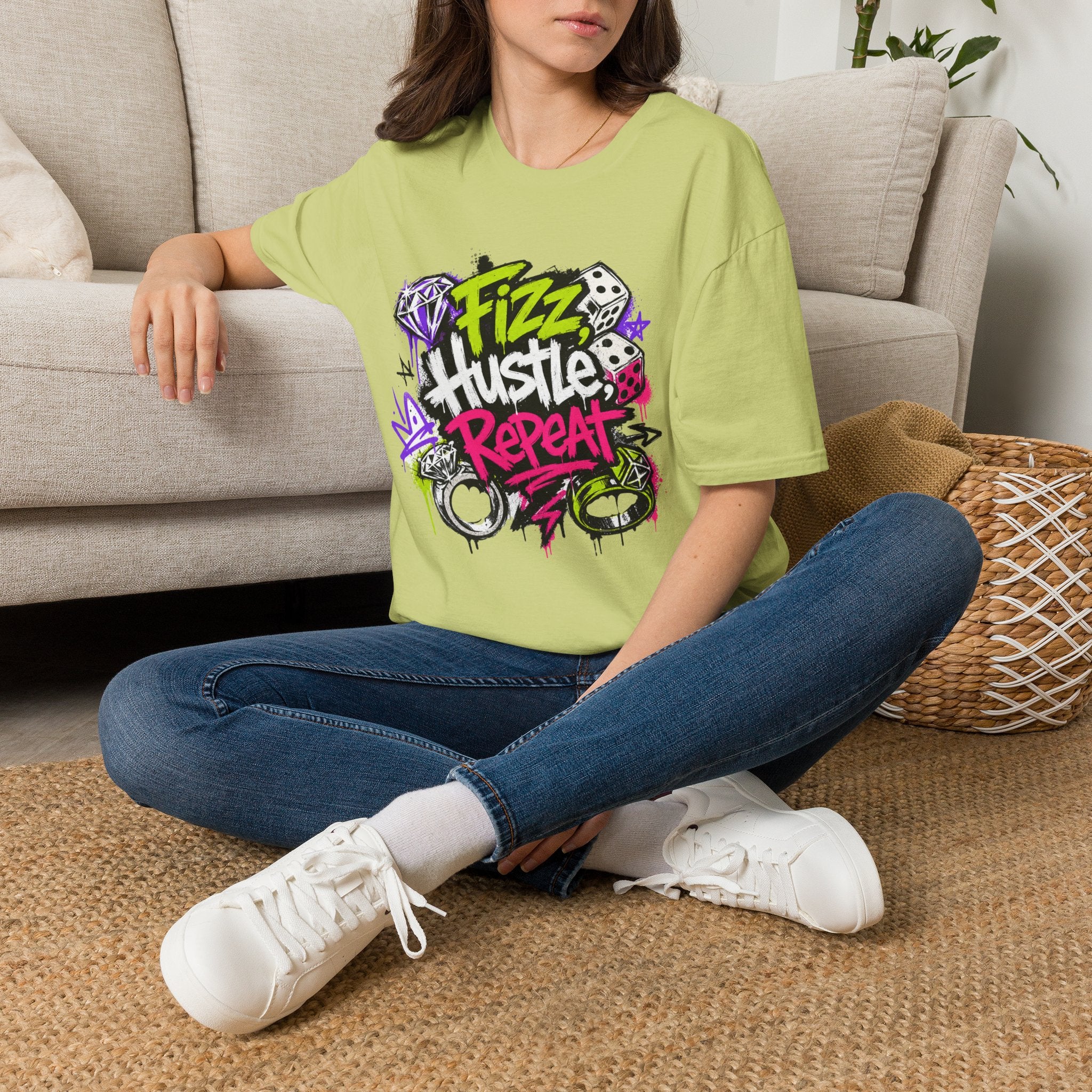 Fizz Hustle Repeat Tee - Gildan