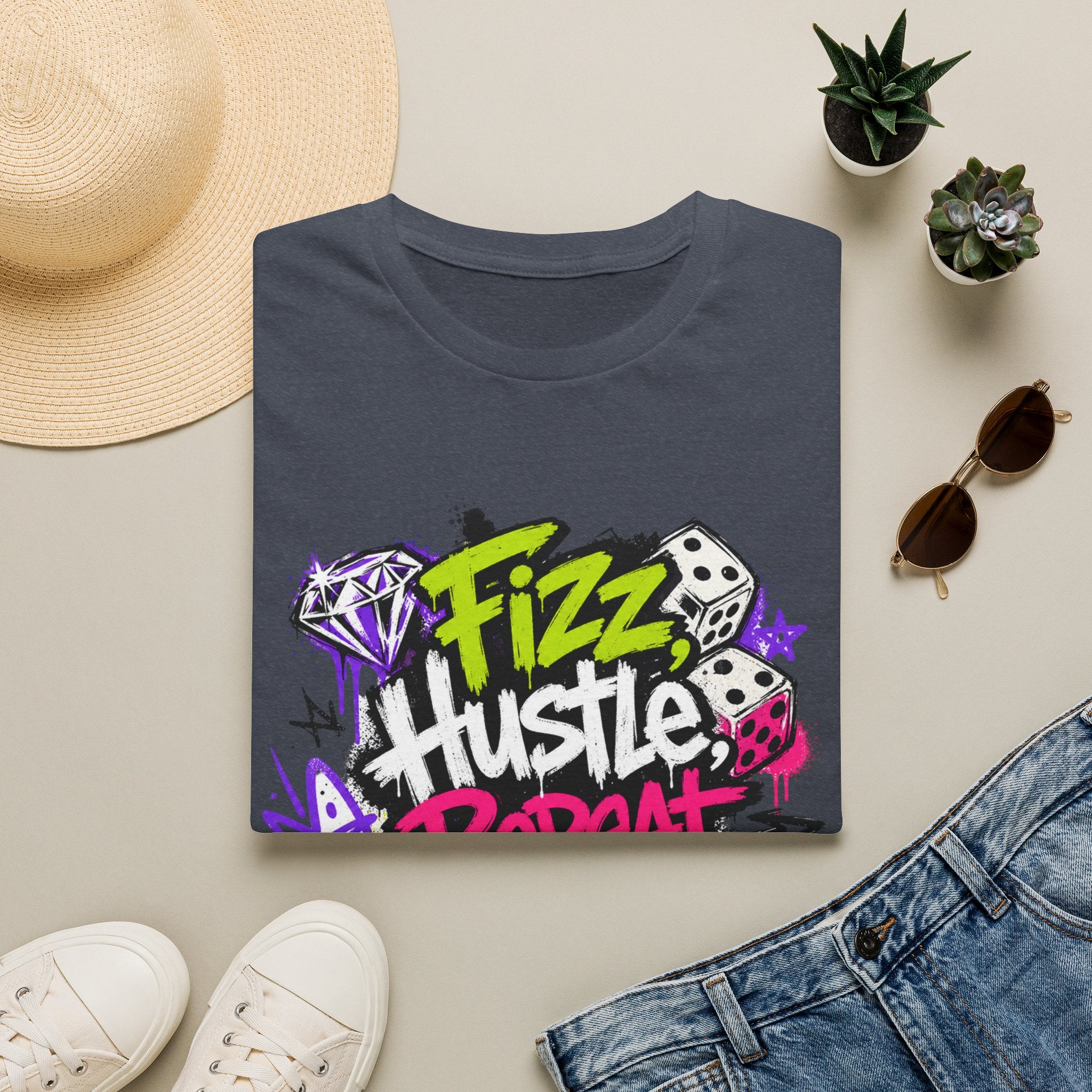 Fizz Hustle Repeat Tee - Gildan