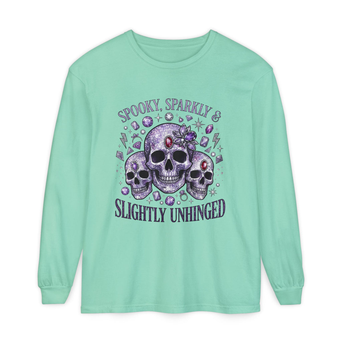 Spooky and Sparkly Long Sleeve Tee - Comfort Colors