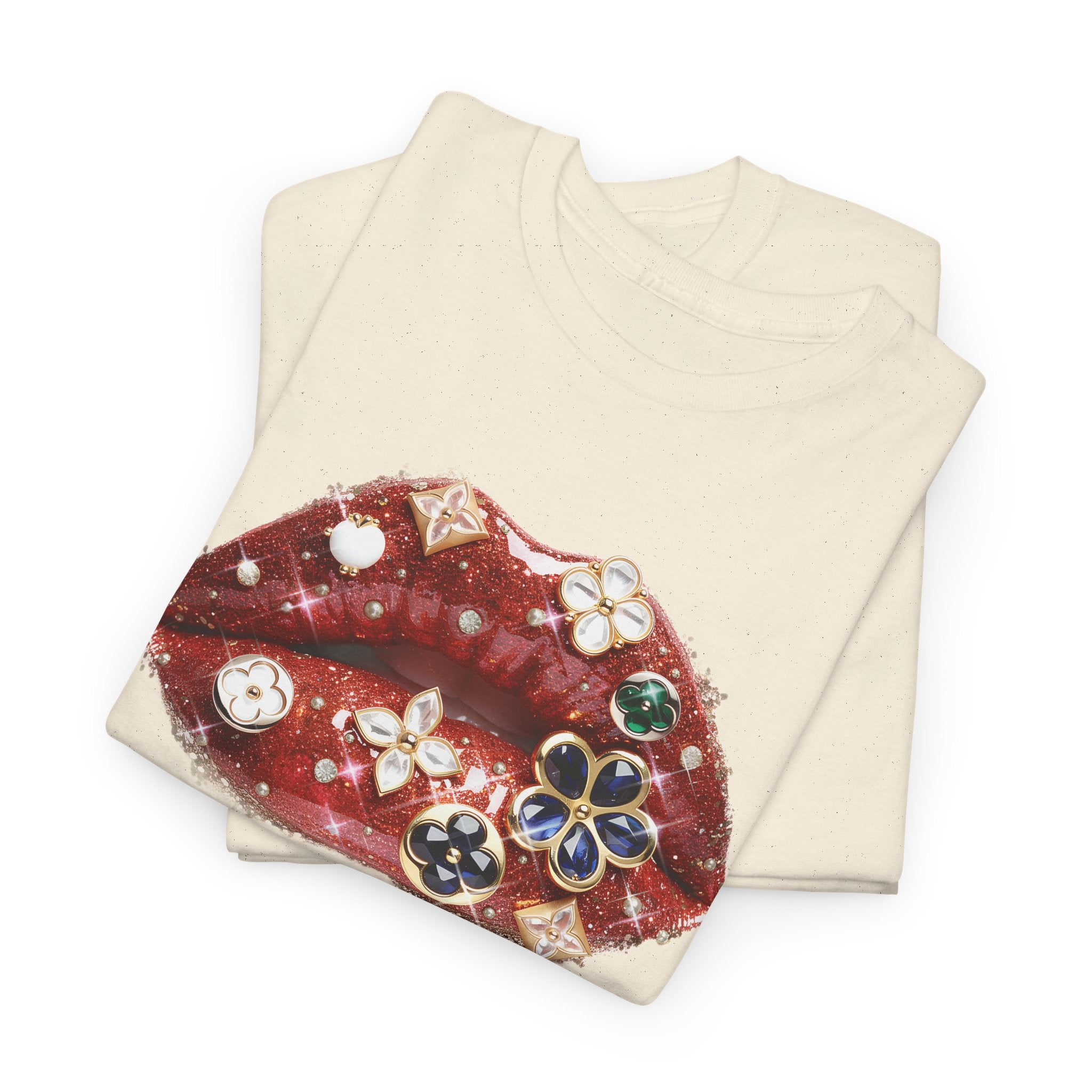 Jeweled Lip Graphic Tee - Gildan Tee