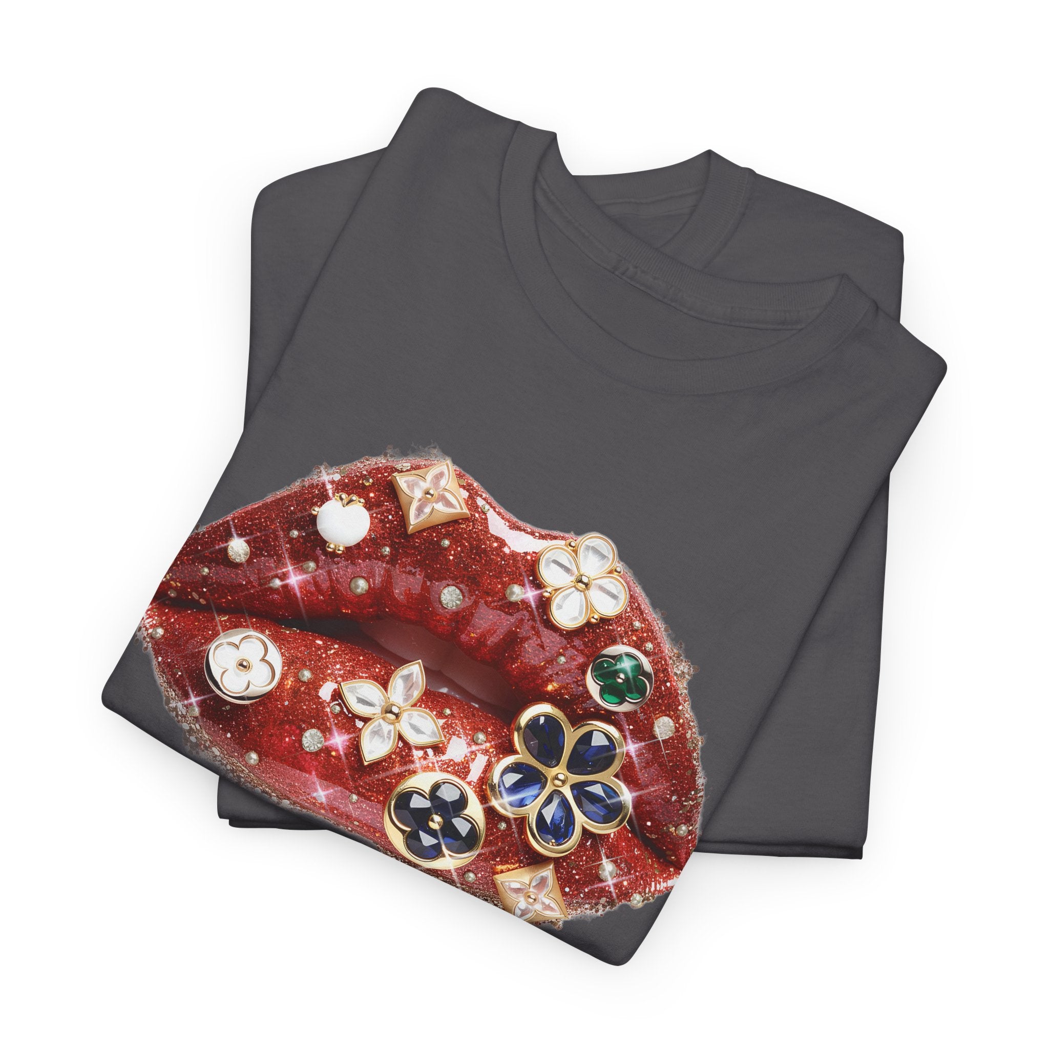 Jeweled Lip Graphic Tee - Gildan Tee