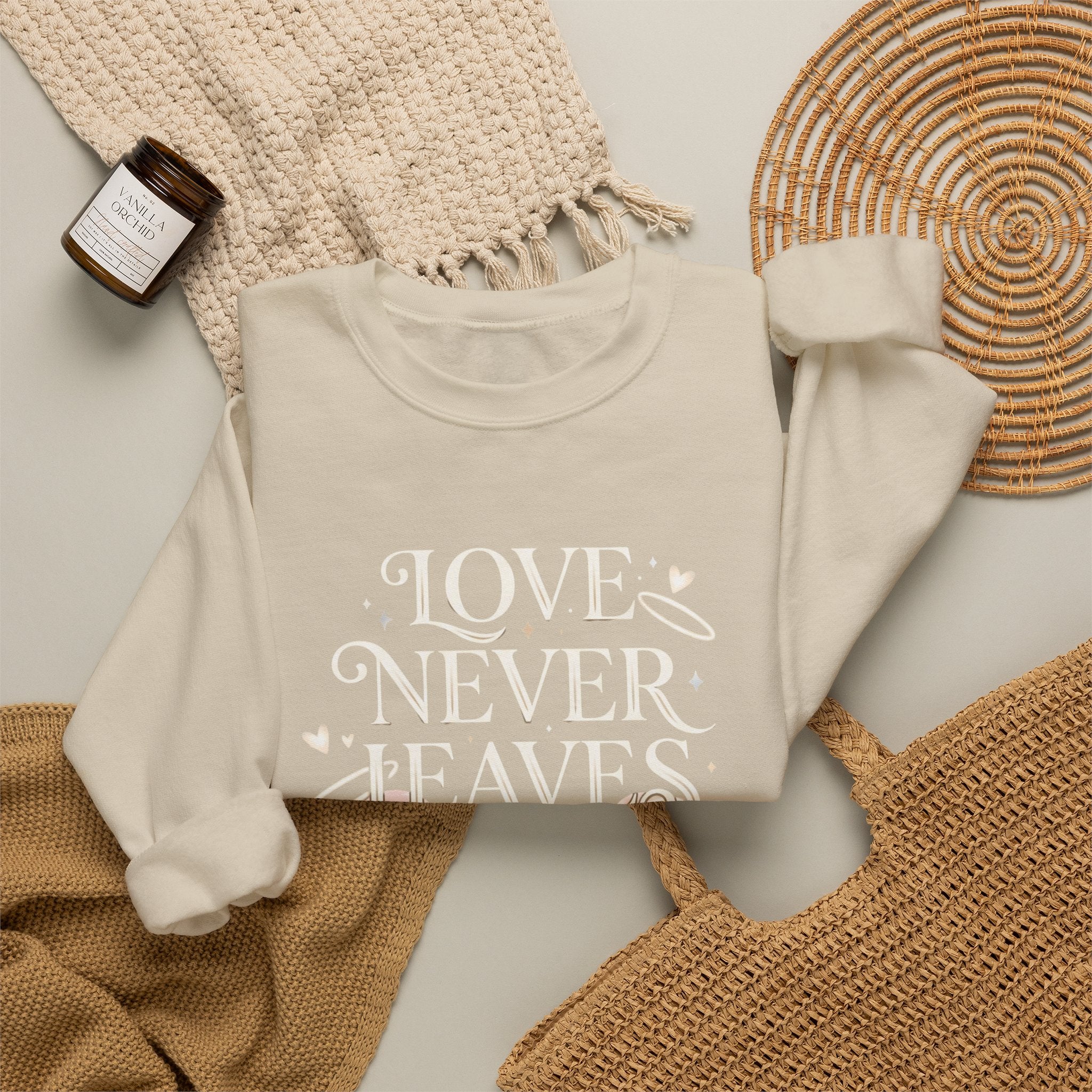Love Never Leaves Sweatshirt - Gildan