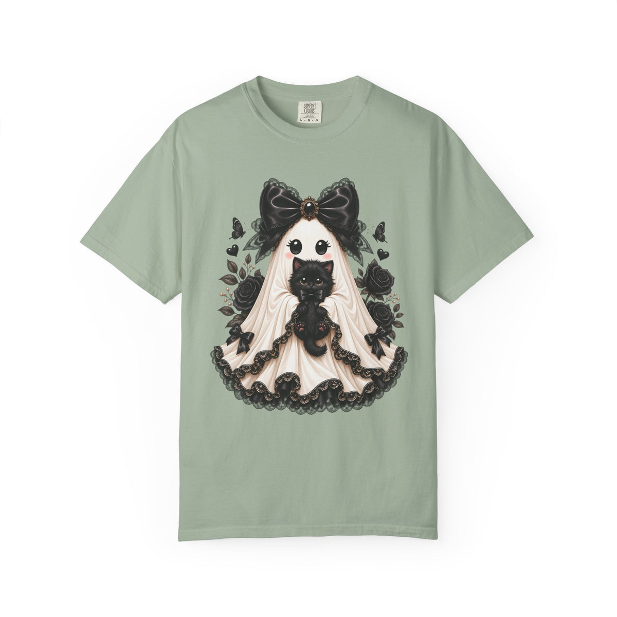 Lace Kitten Ghost Tee - Comfort Colors