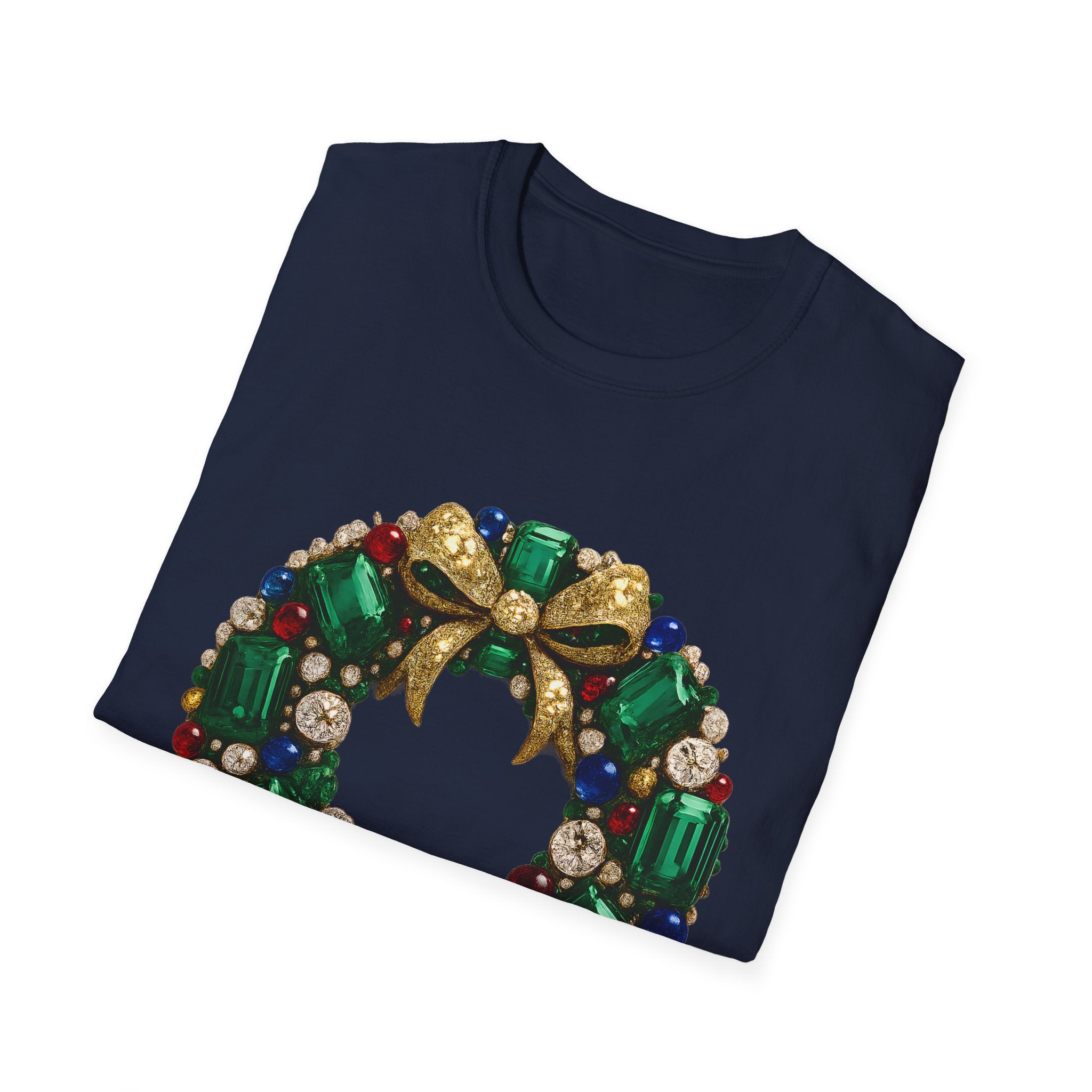Christmas Jewel Wreath T-Shirt - Gildan Tee