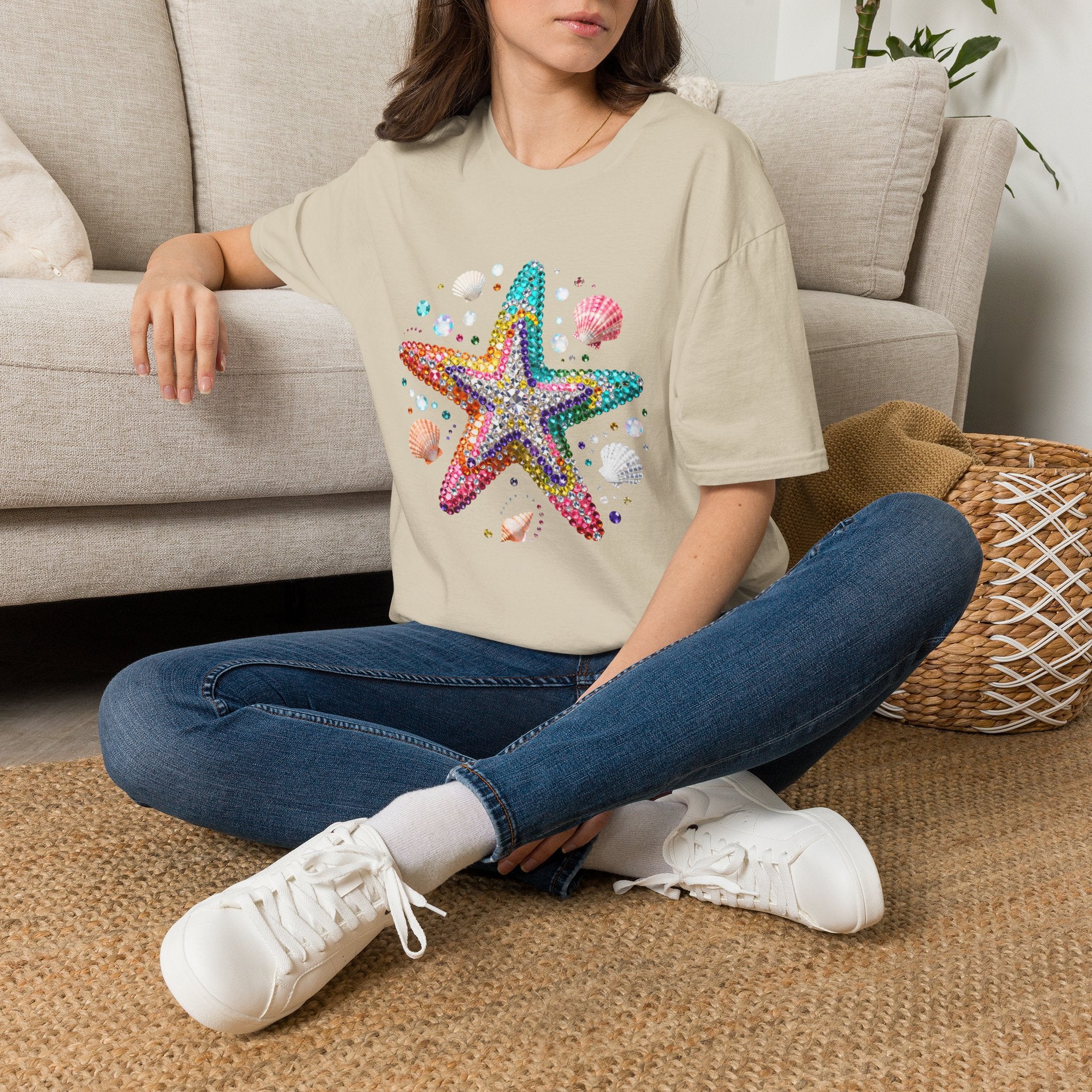 Jeweled Starfish Tee - Gildan