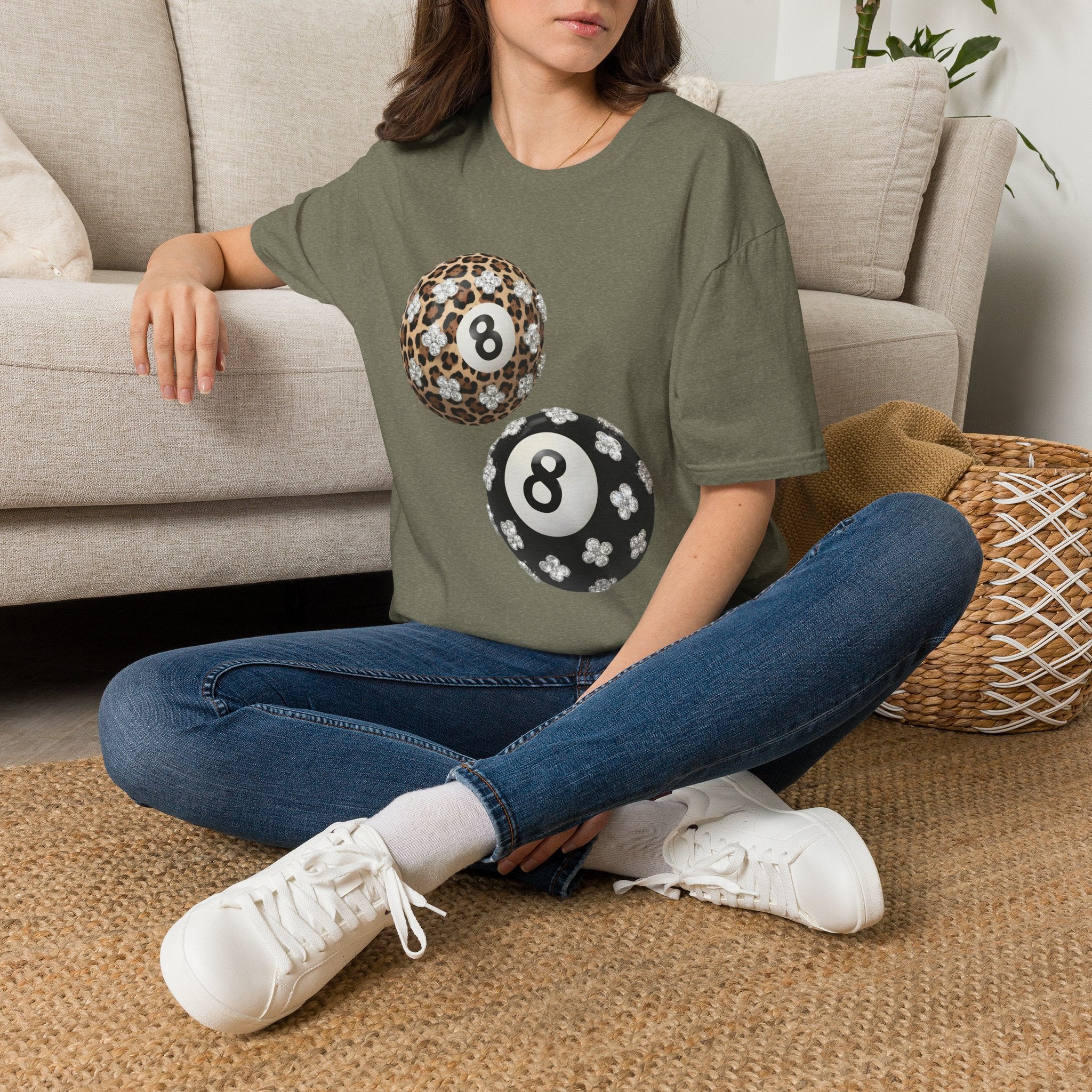 Jeweled Lucky 8 Ball Tee - Gildan