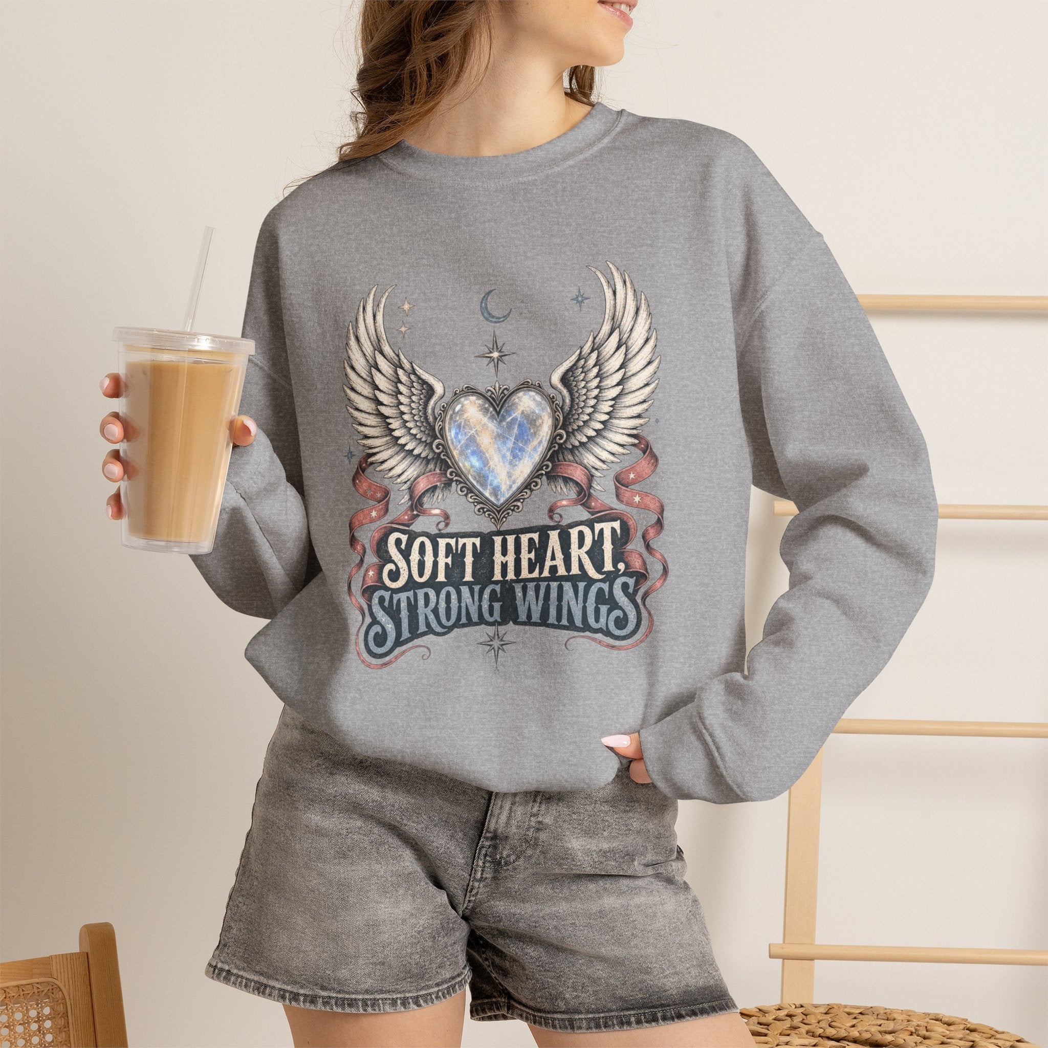 Soft Heart Strong Wings Sweatshirt - Gildan