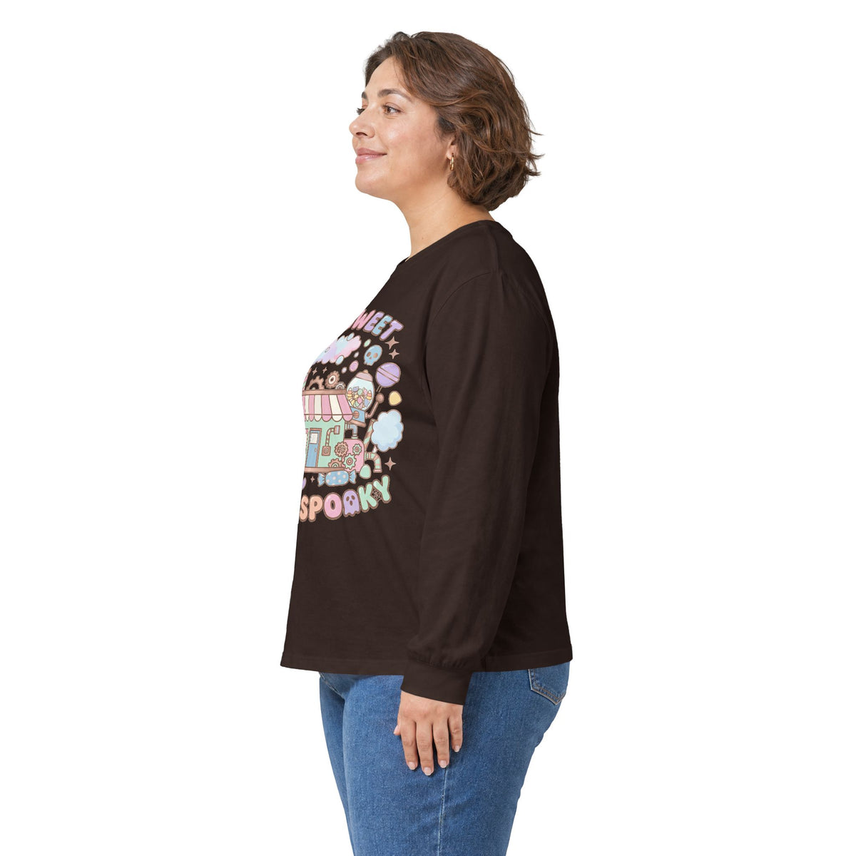 Too Sweet To Be Spooky Long Sleeve Tee - Gildan