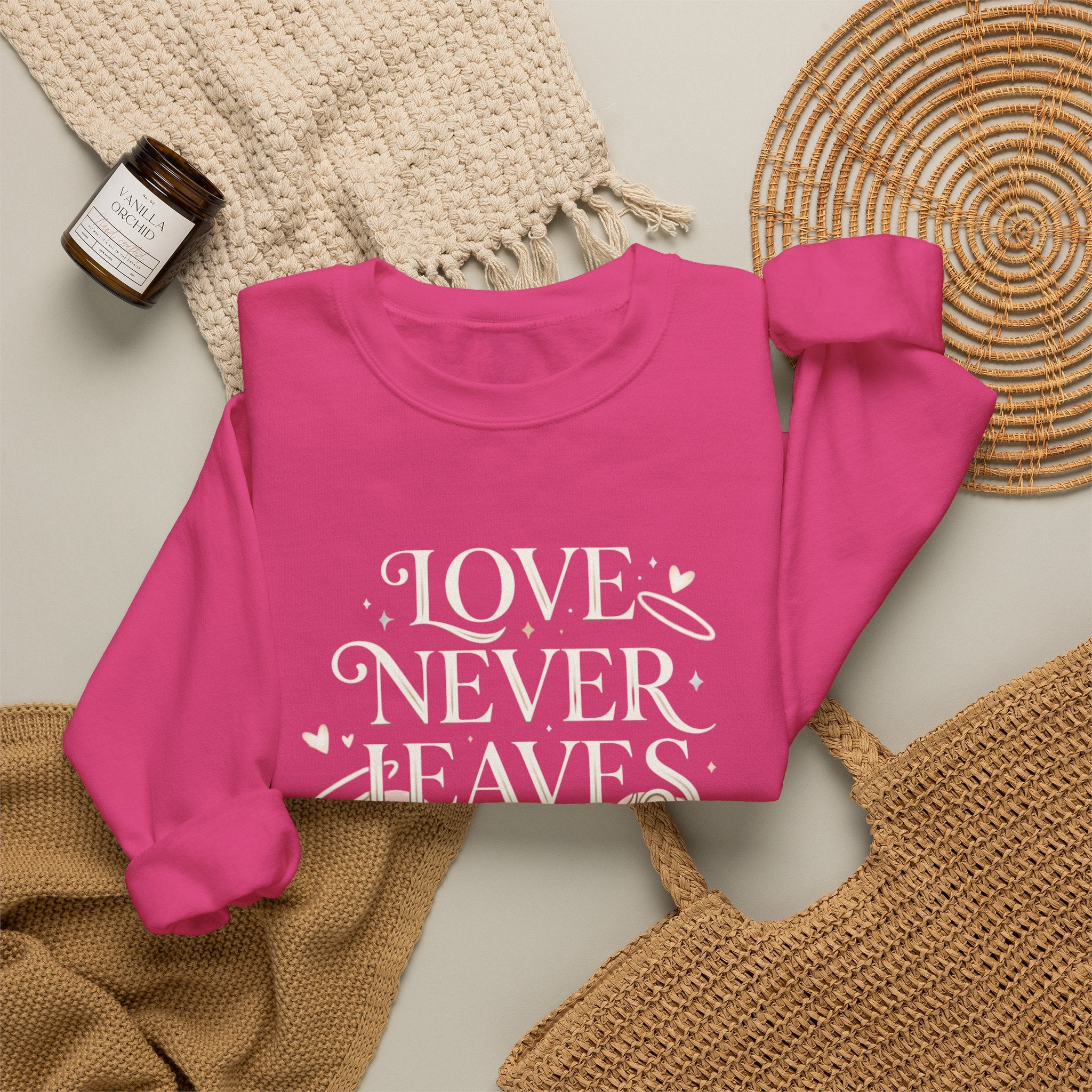 Love Never Leaves Sweatshirt - Gildan
