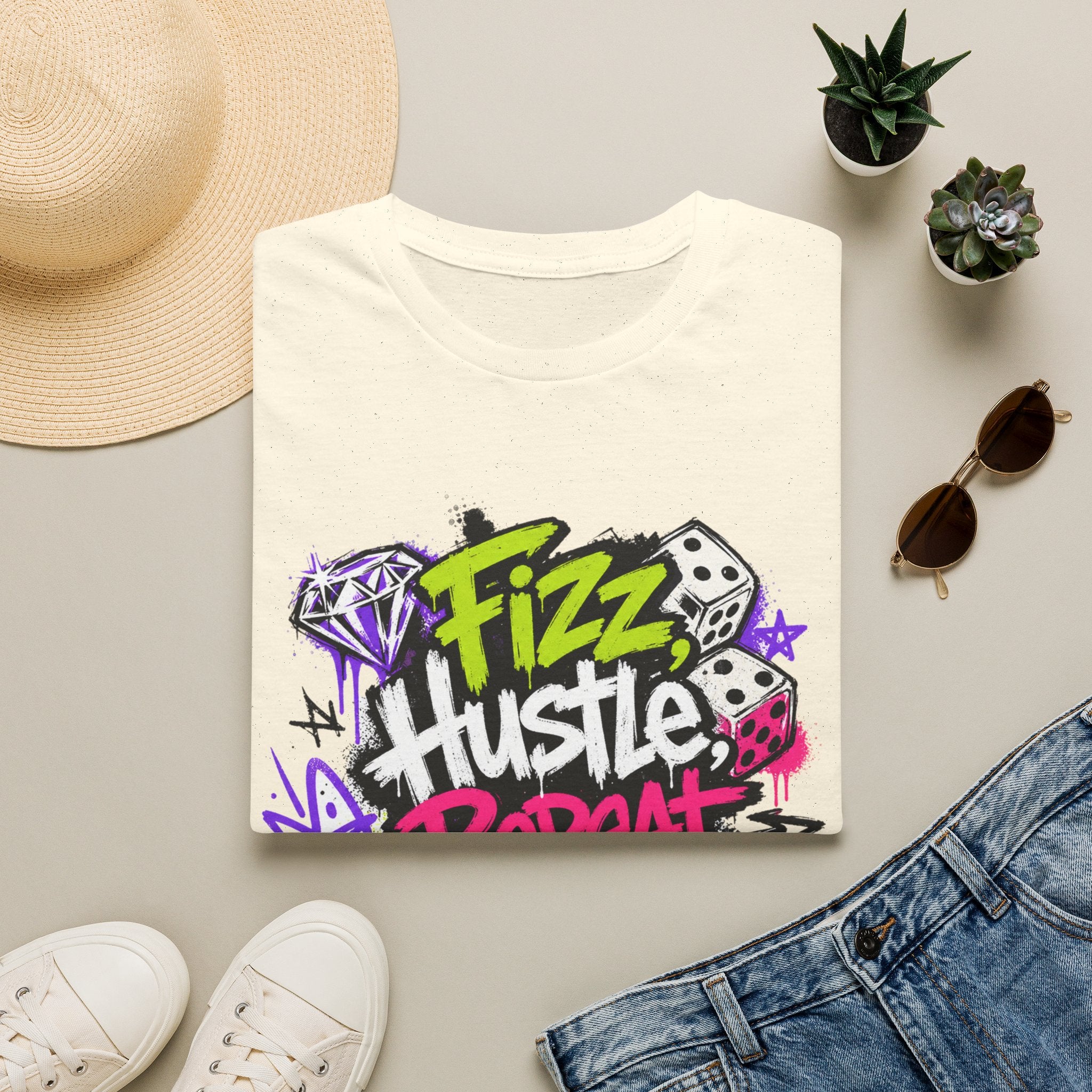 Fizz Hustle Repeat Tee - Gildan
