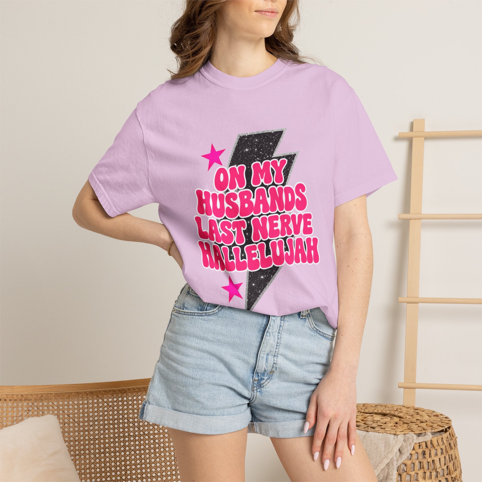 On My Husbands Last Nerve Hallelujah Tee - Comfort Colors