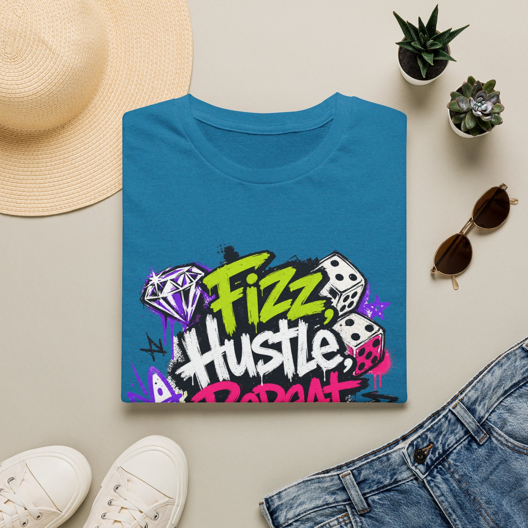 Fizz Hustle Repeat Tee - Gildan
