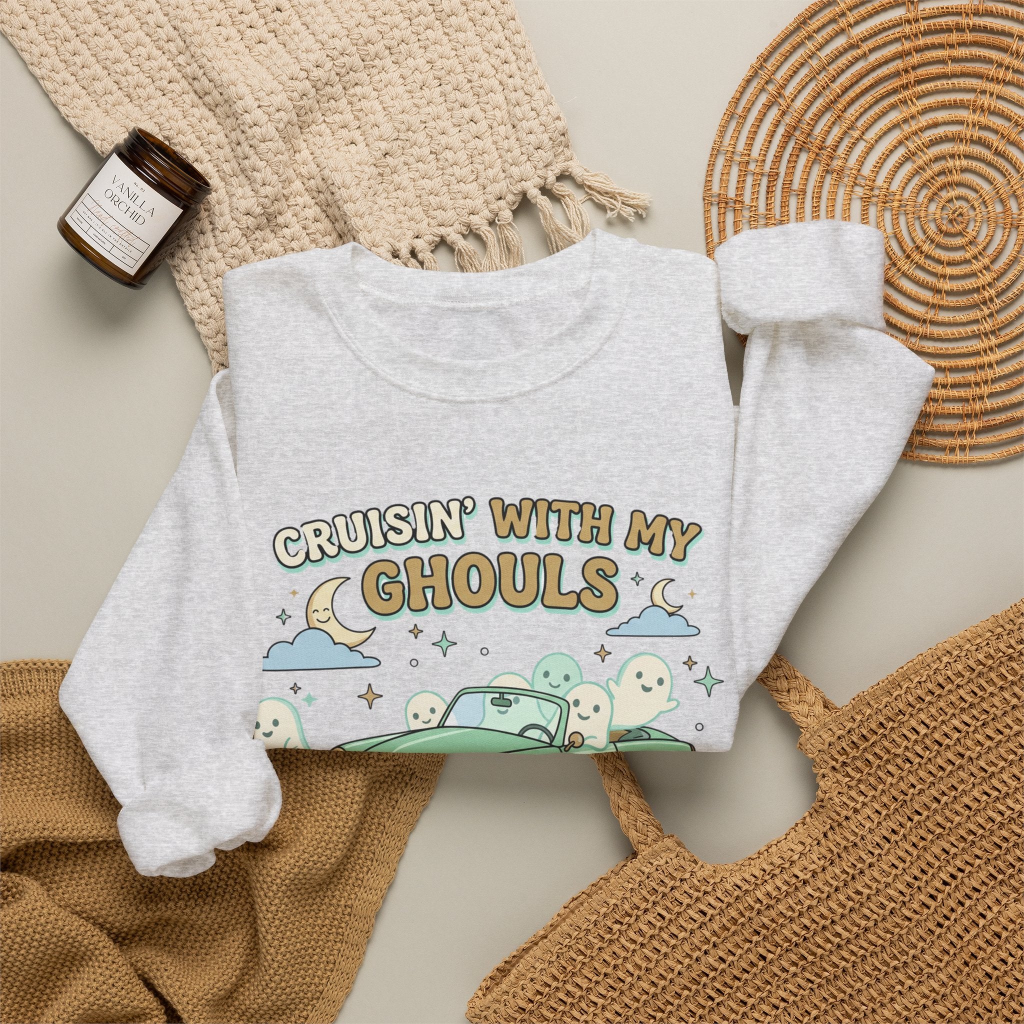 Cruisin' With My Ghouls Sweatshirt - Gildan