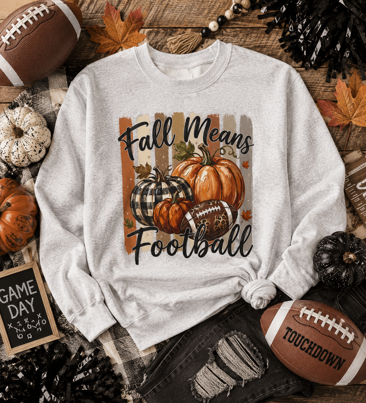 Fall Means Football Sweatshirt - Gildan