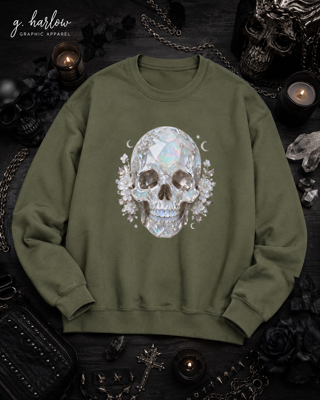 The Moonstone Skull Sweatshirt - Gildan