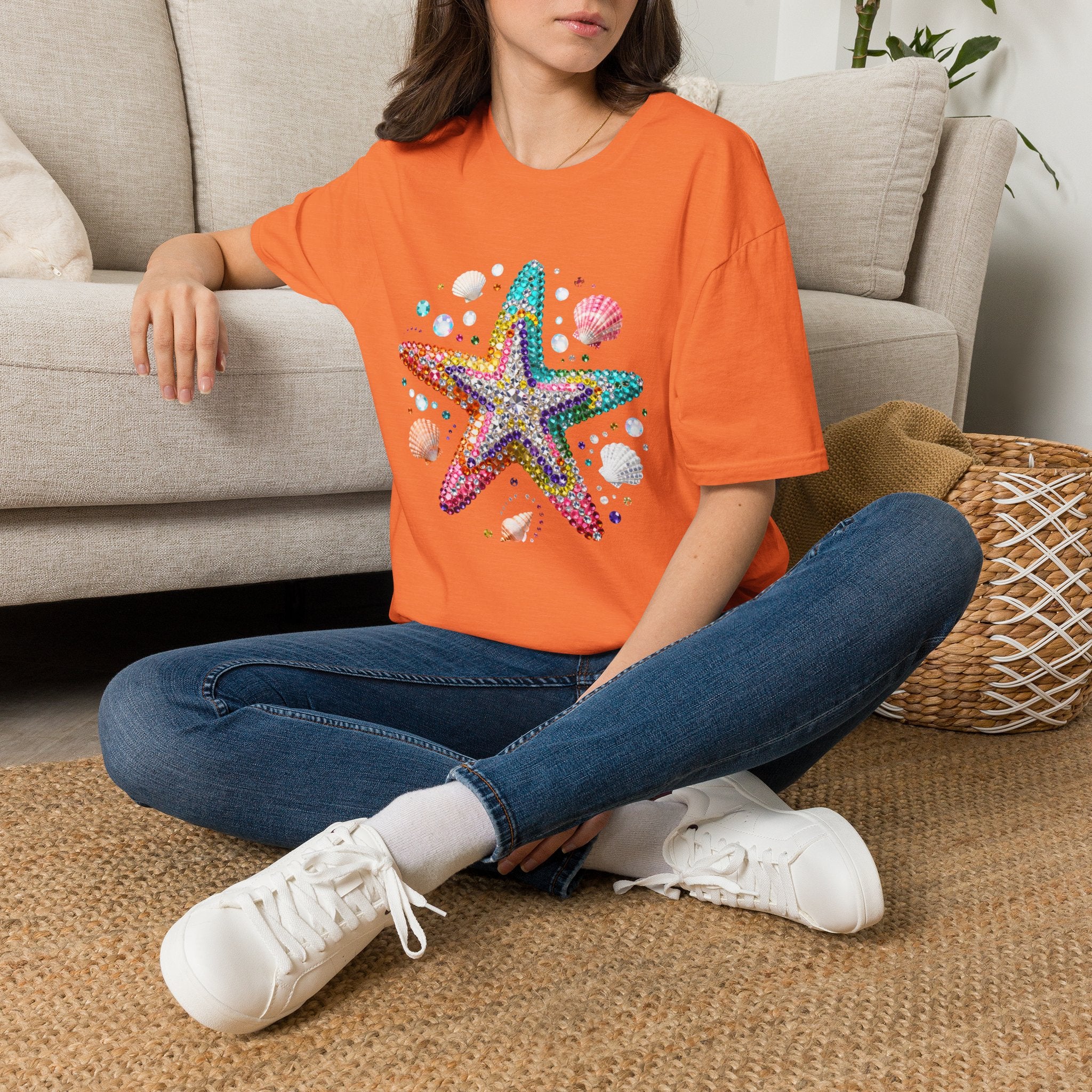 Jeweled Starfish Tee - Gildan