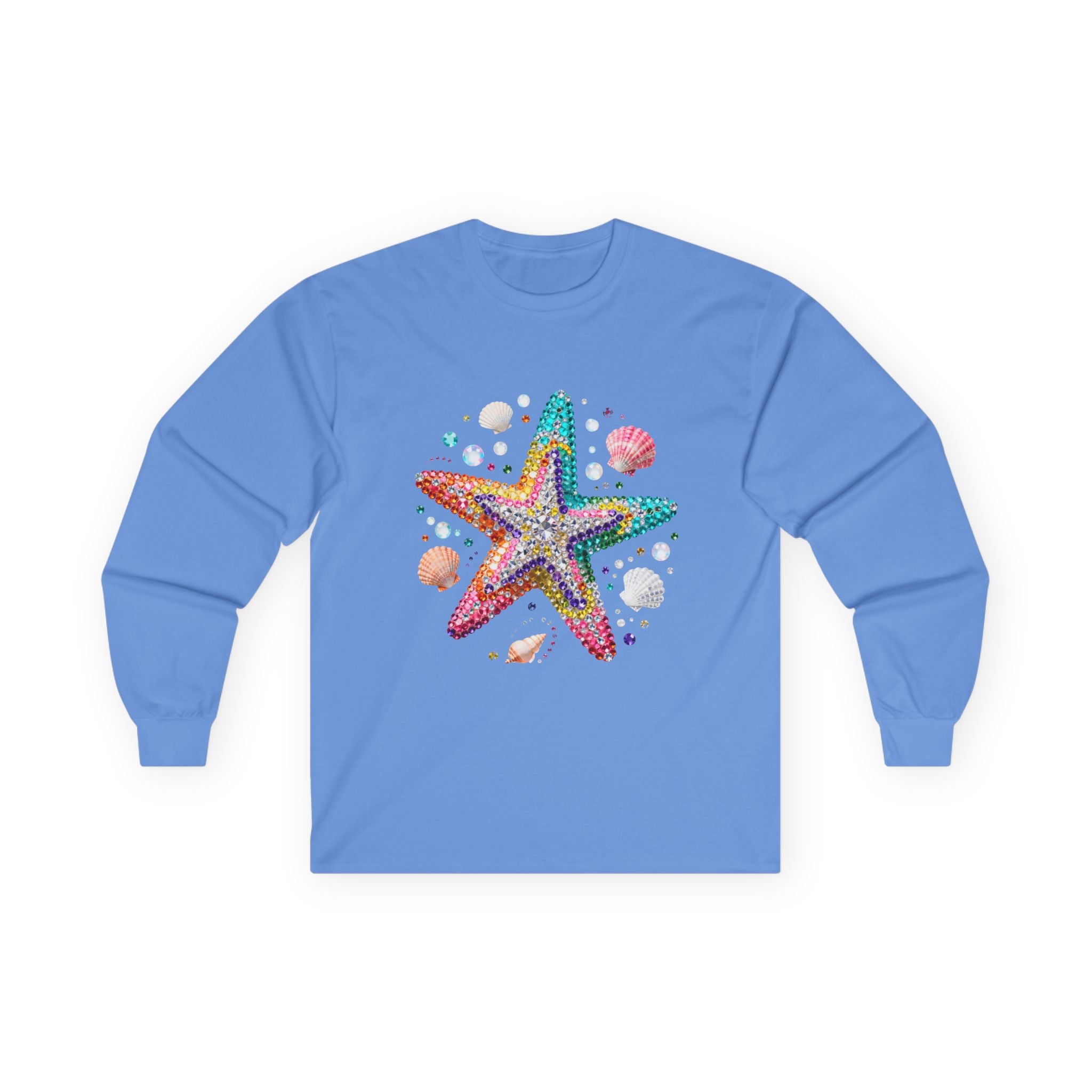 Jeweled Starfish Long Sleeve Tee - Gildan
