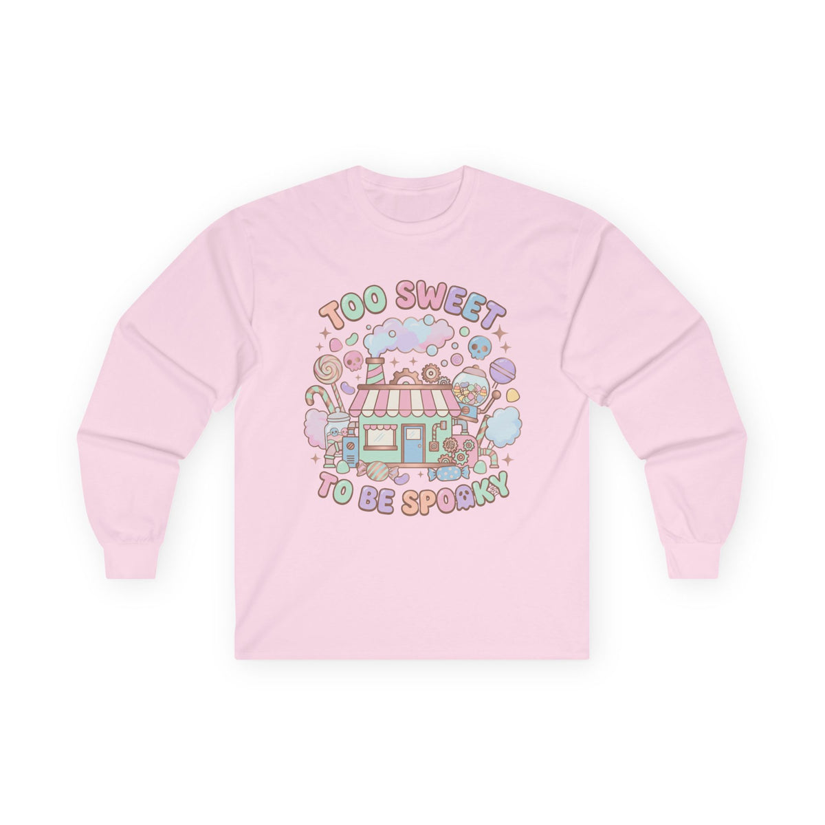 Too Sweet To Be Spooky Long Sleeve Tee - Gildan