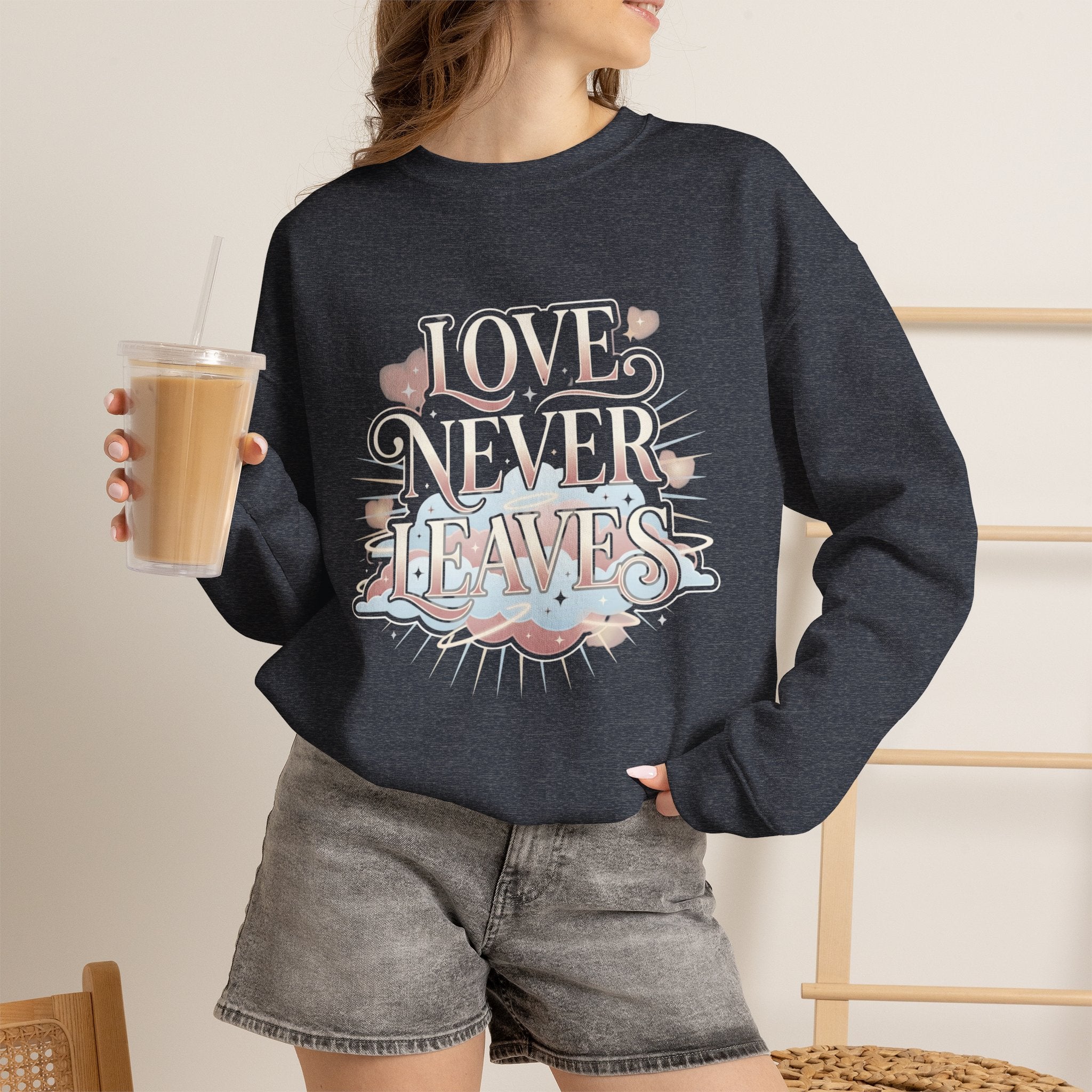 Love Never Leaves Sweatshirt - Gildan