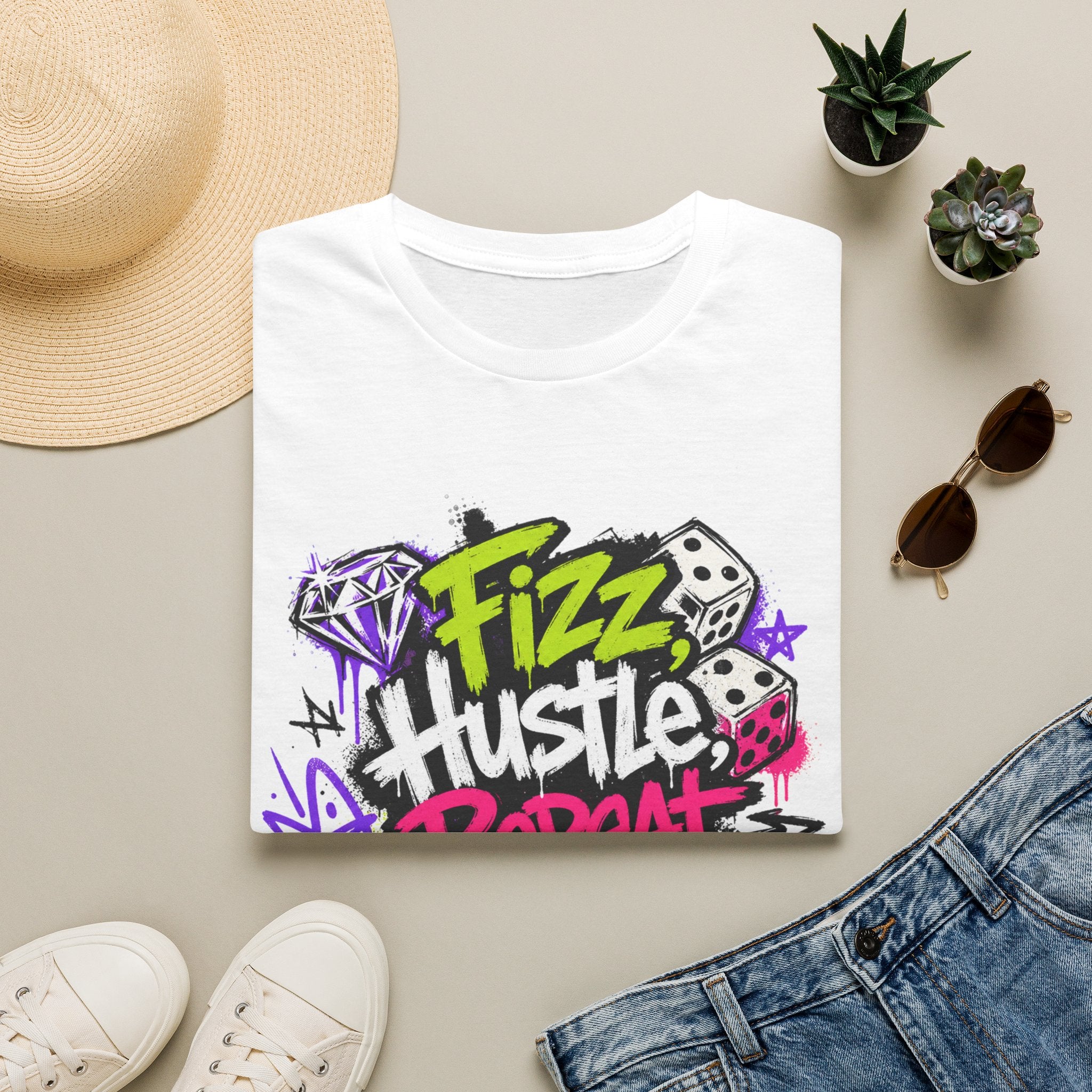 Fizz Hustle Repeat Tee - Gildan