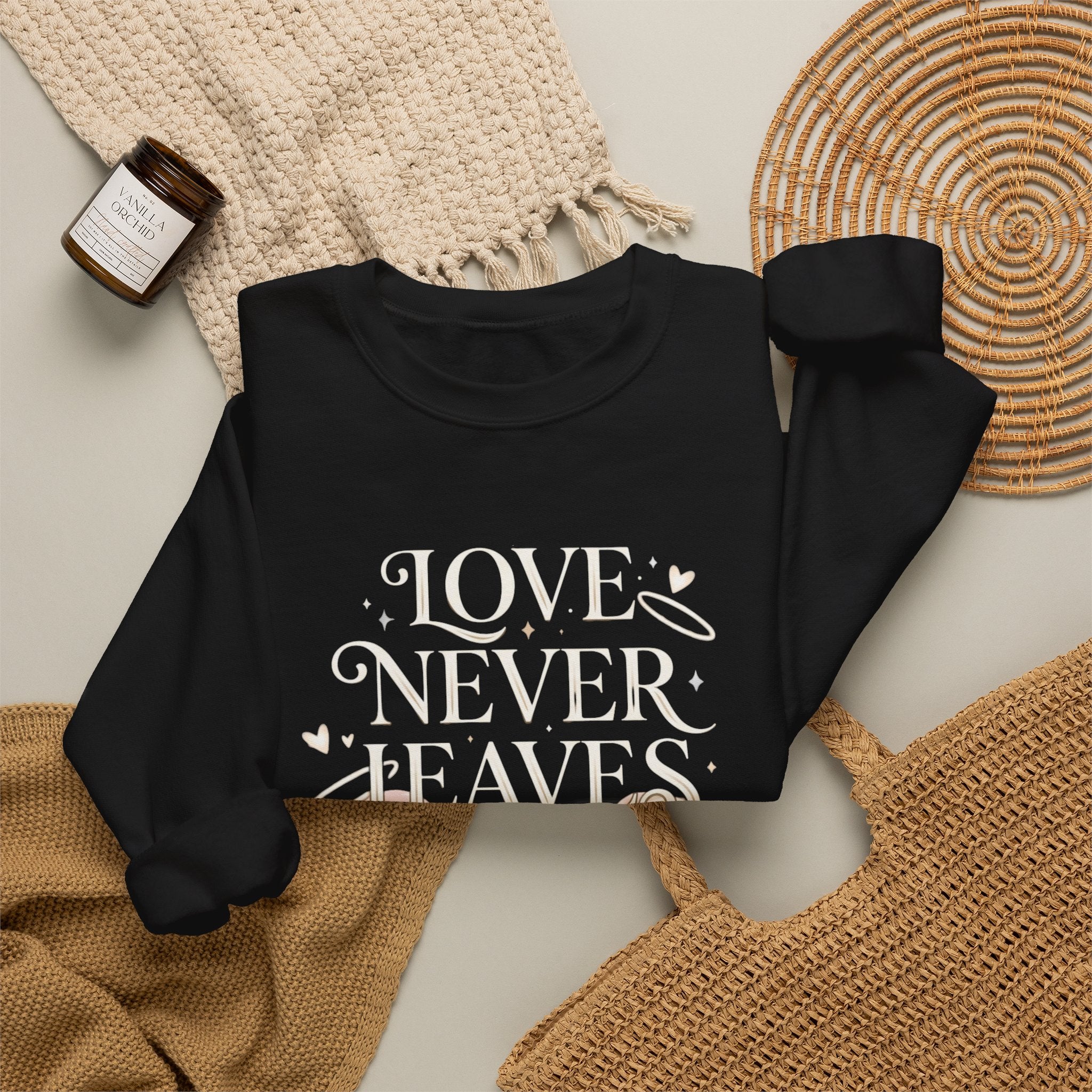 Love Never Leaves Sweatshirt - Gildan