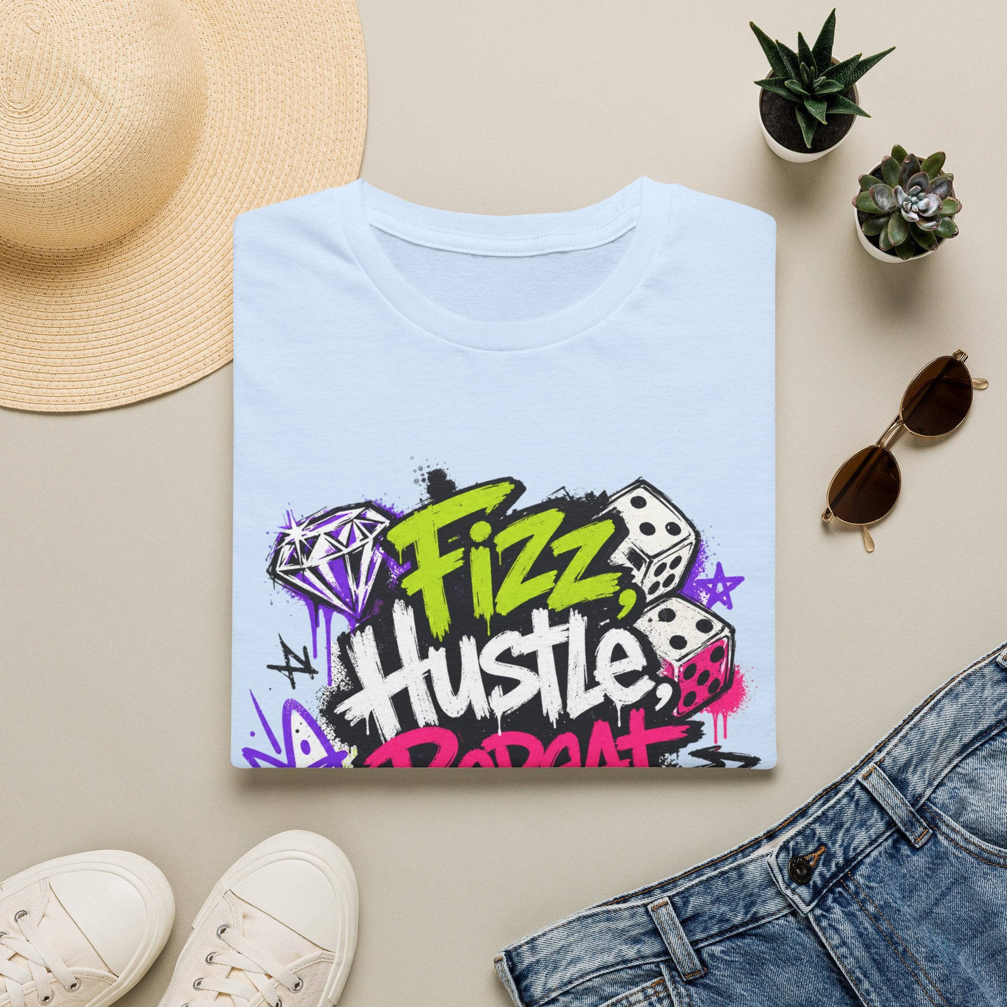 Fizz Hustle Repeat Tee - Gildan