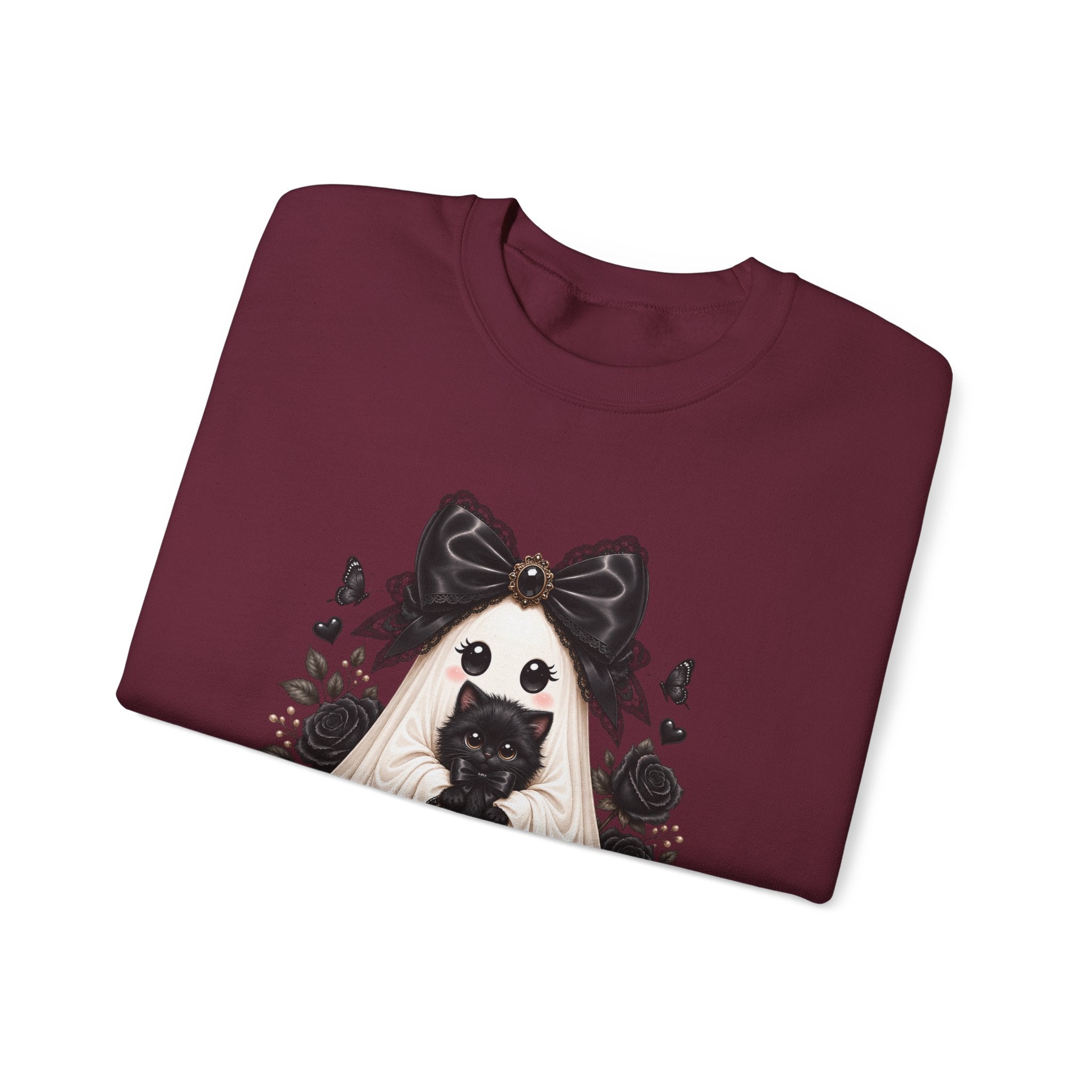 Lace Kitten Ghost Sweatshirt - Gildan