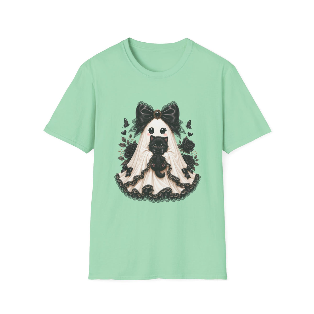 Lace Kitten Ghost Tee - Gildan