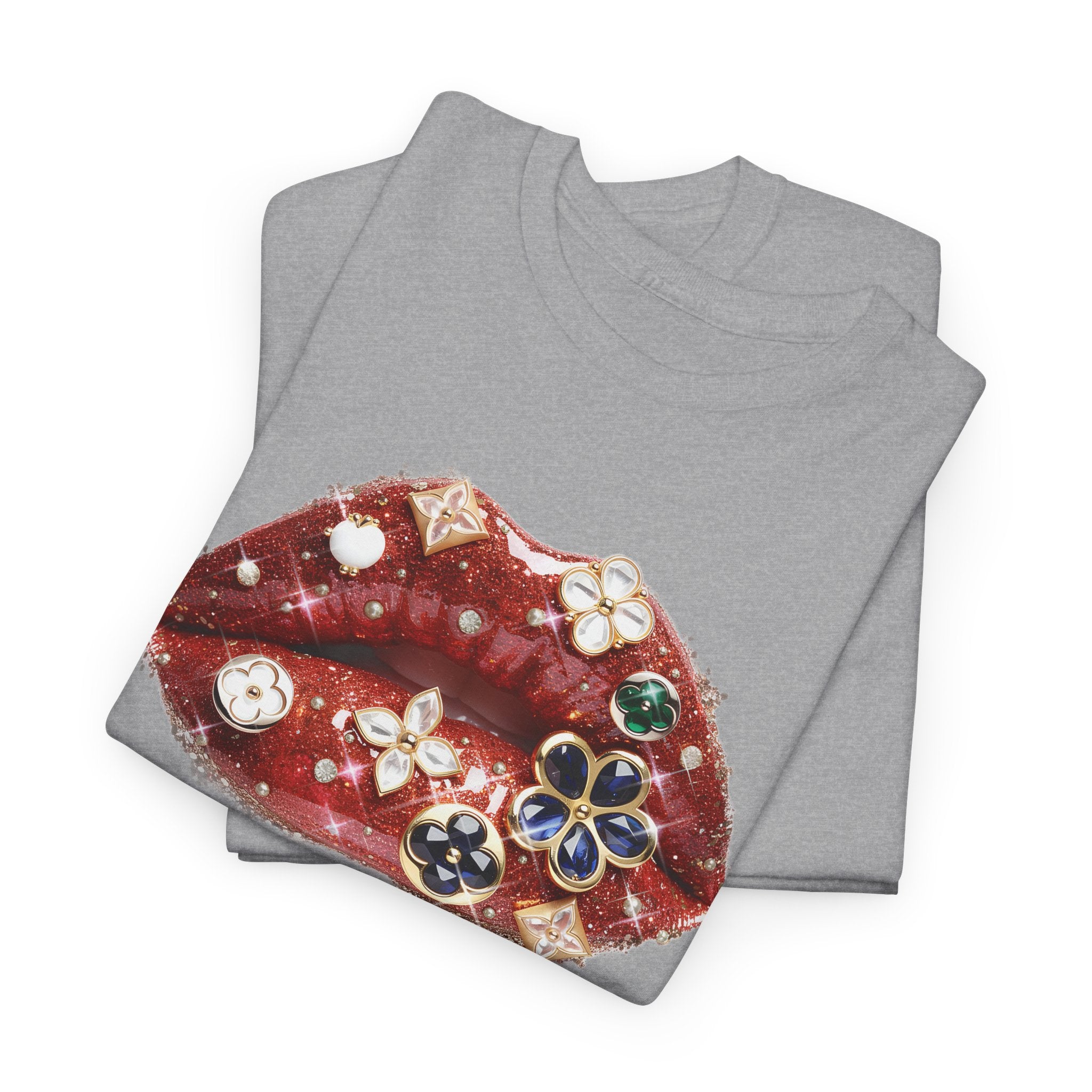 Jeweled Lip Graphic Tee - Gildan Tee