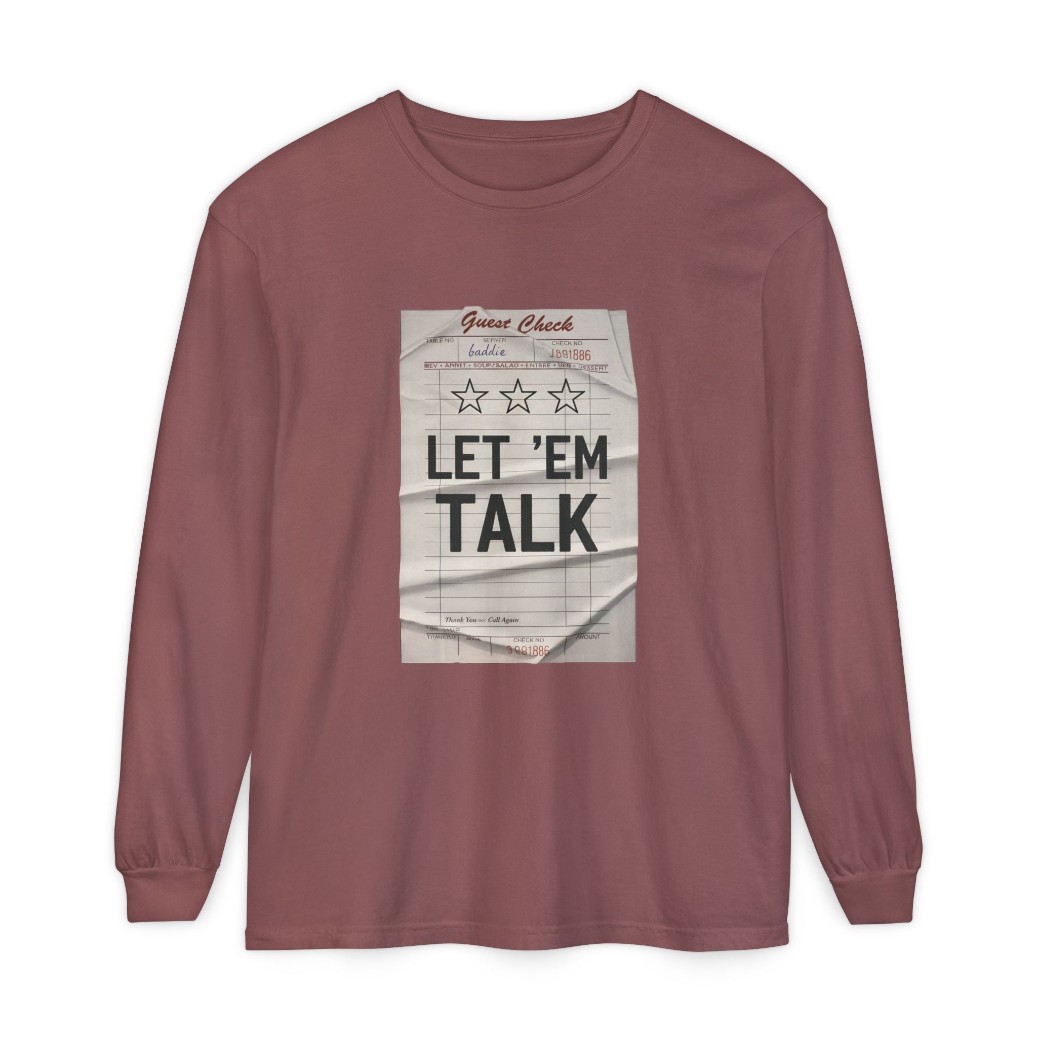 Let 'Em Talk Long Sleeve T-Shirt — Vintage Check Graphic
