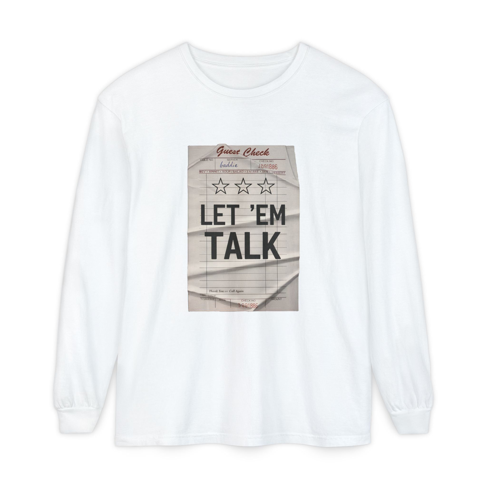 Let 'Em Talk Long Sleeve T-Shirt — Vintage Check Graphic