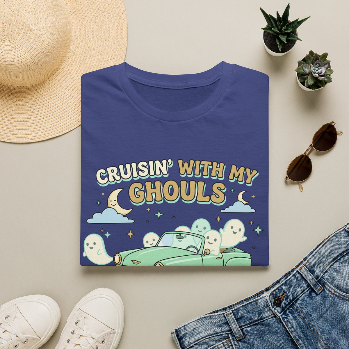 Cruisin' With My Ghouls Tee - Gildan