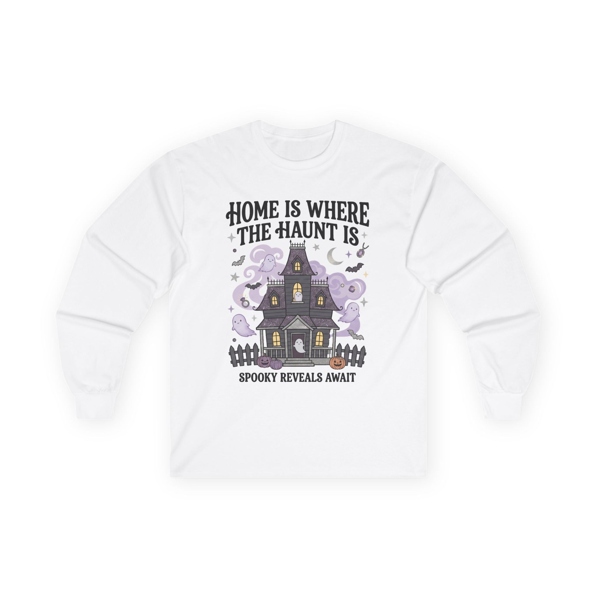 Home Is Where The Haunt Is Long Sleeve Tee - Gildan