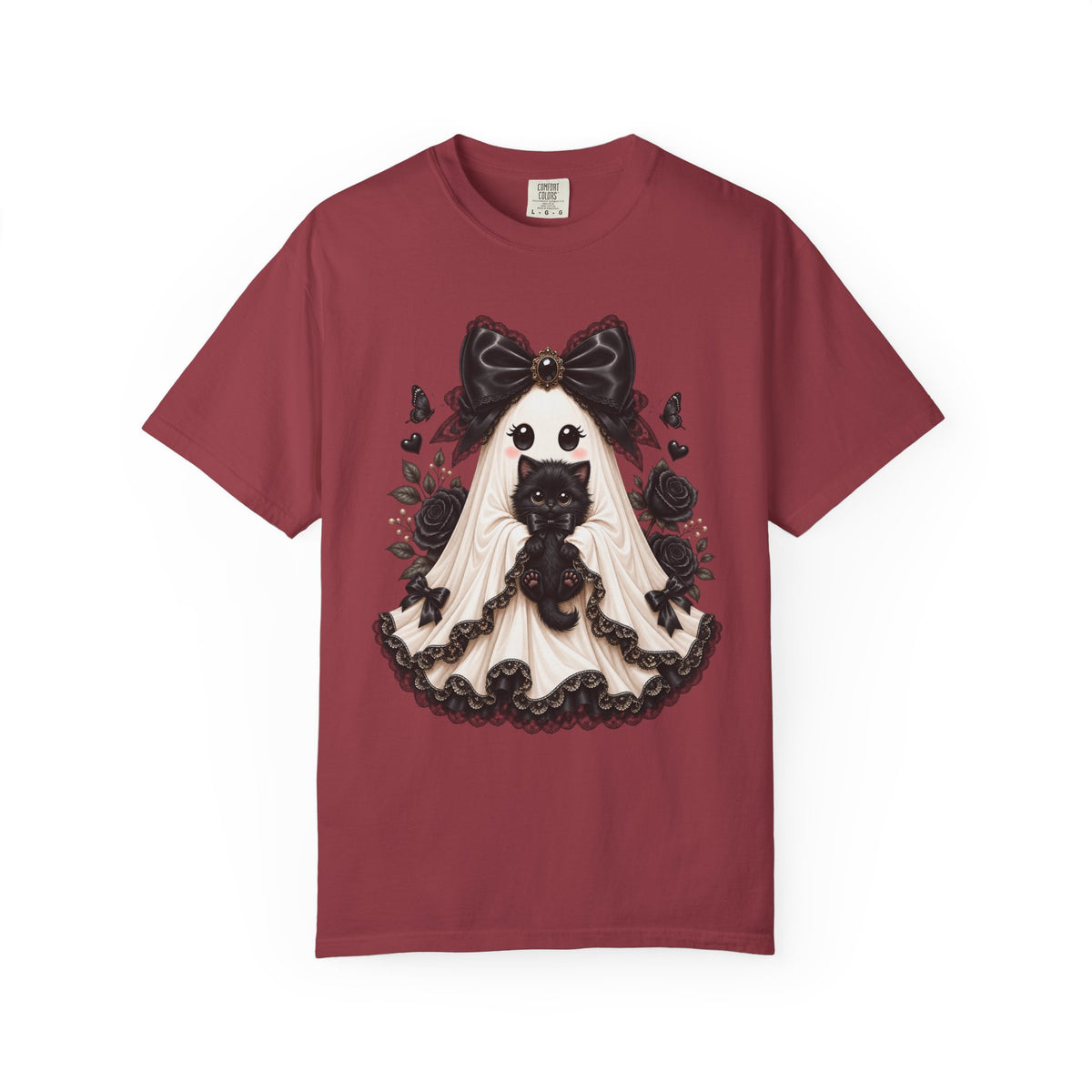 Lace Kitten Ghost Tee - Comfort Colors