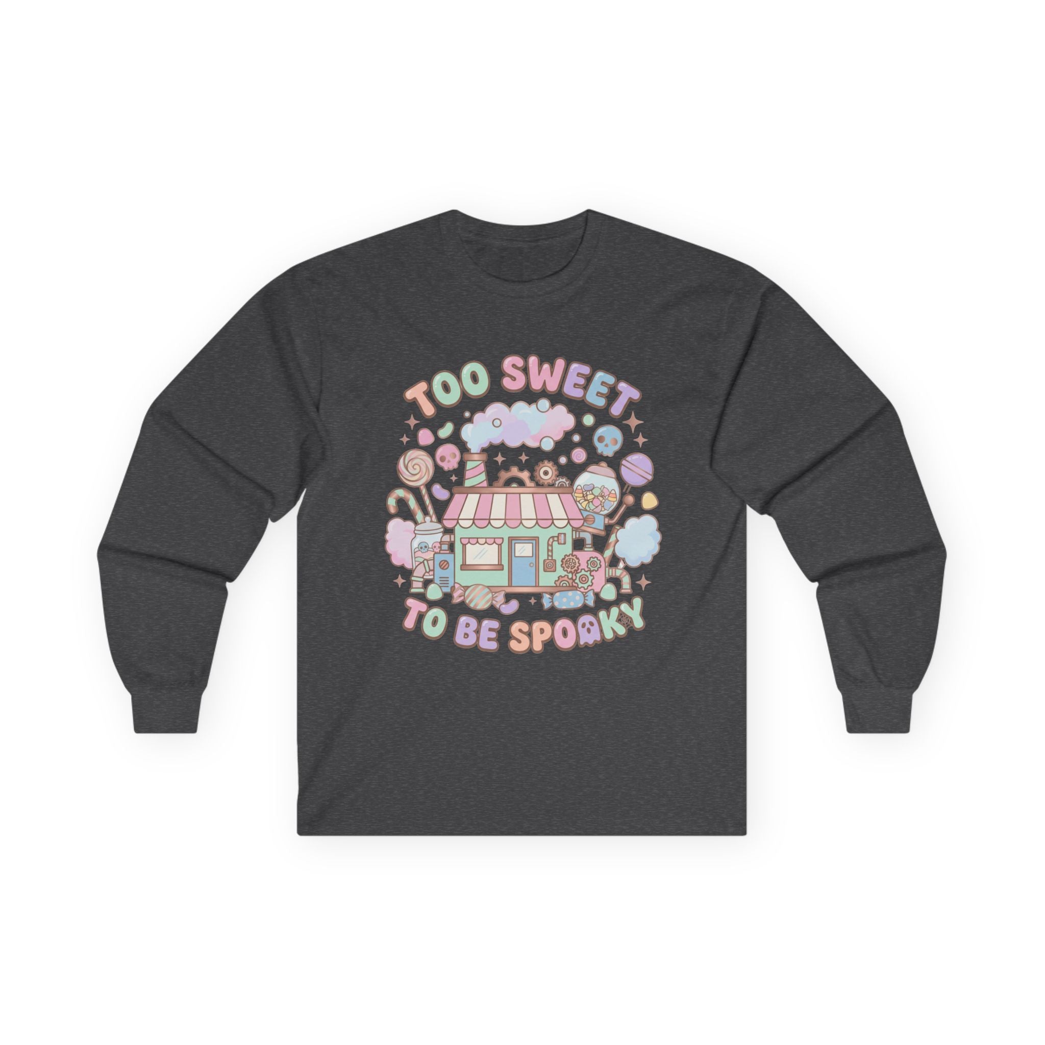 Too Sweet To Be Spooky Long Sleeve Tee - Gildan