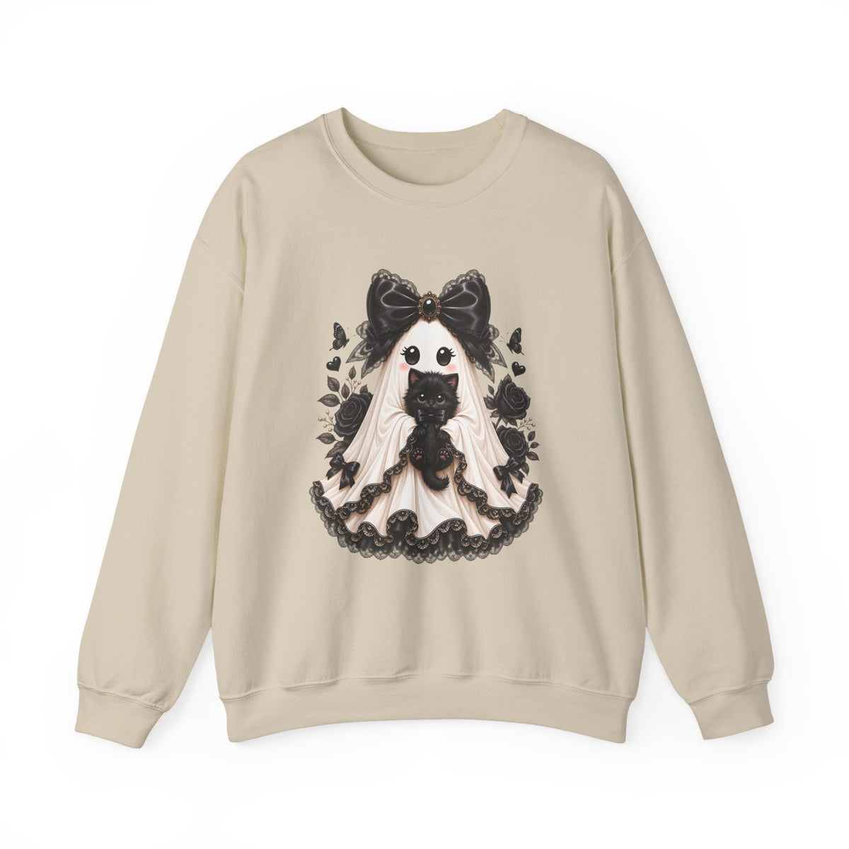 Lace Kitten Ghost Sweatshirt - Gildan