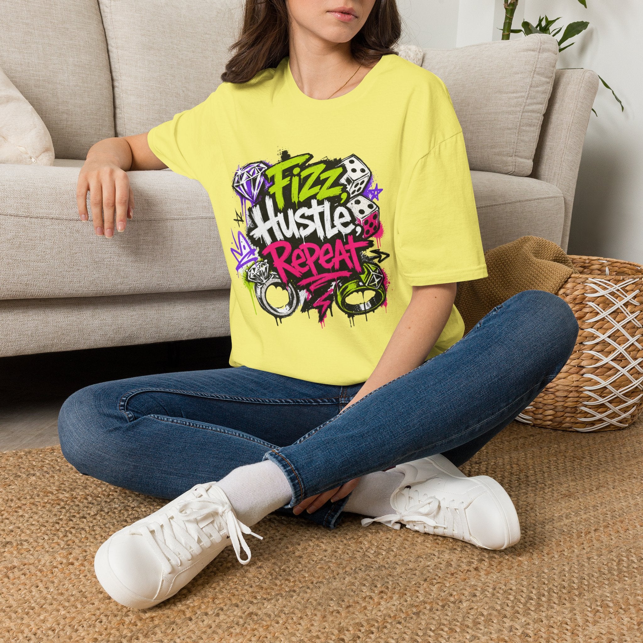 Fizz Hustle Repeat Tee - Gildan