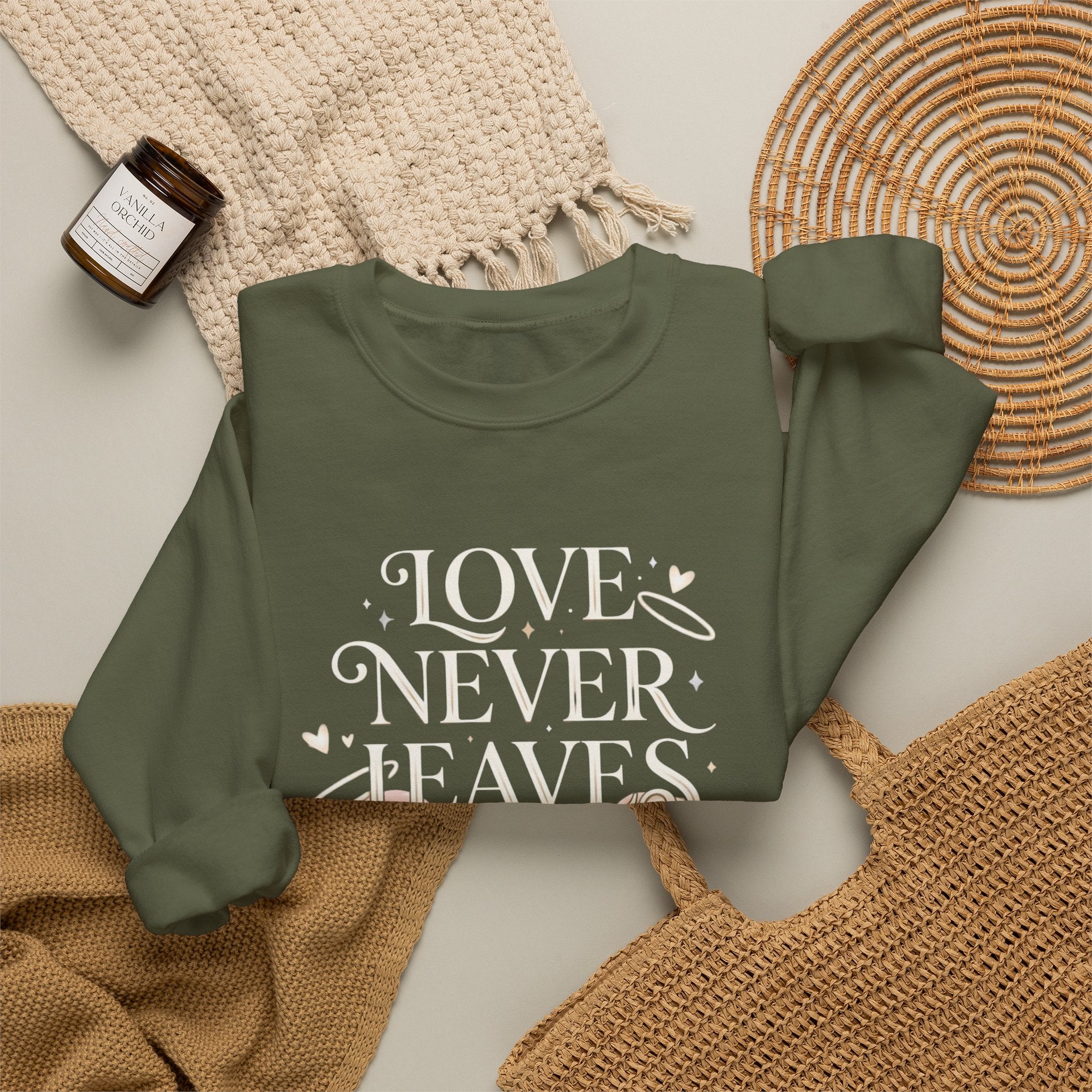 Love Never Leaves Sweatshirt - Gildan
