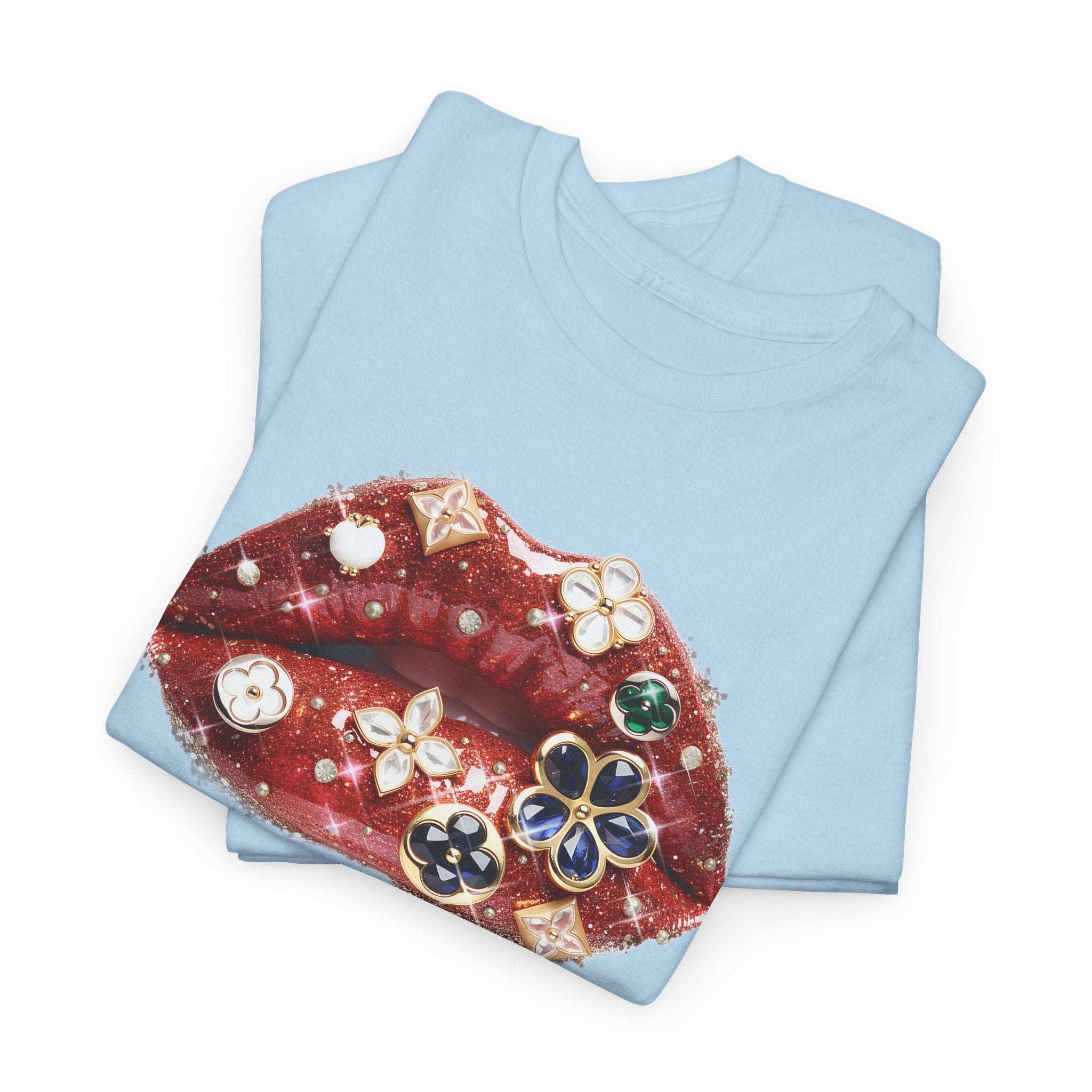 Jeweled Lip Graphic Tee - Gildan Tee