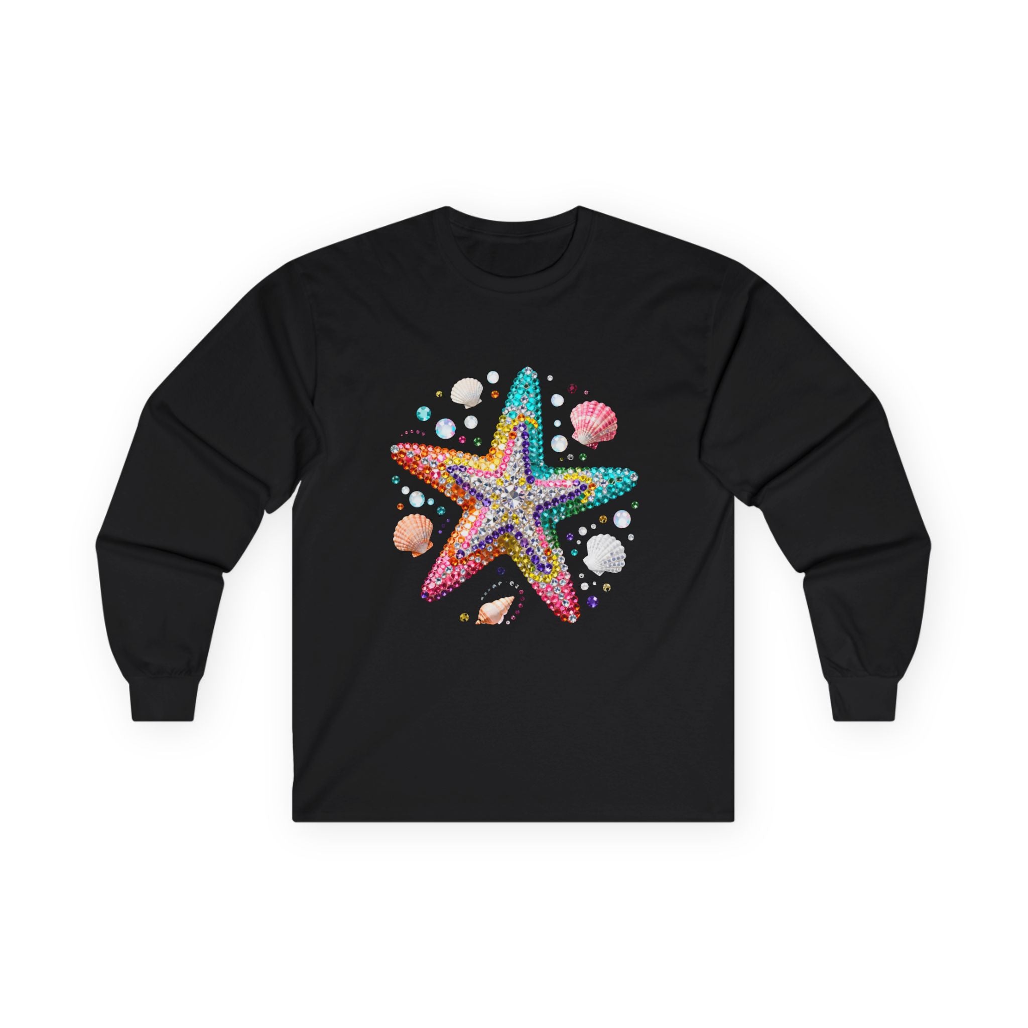 Jeweled Starfish Long Sleeve Tee - Gildan