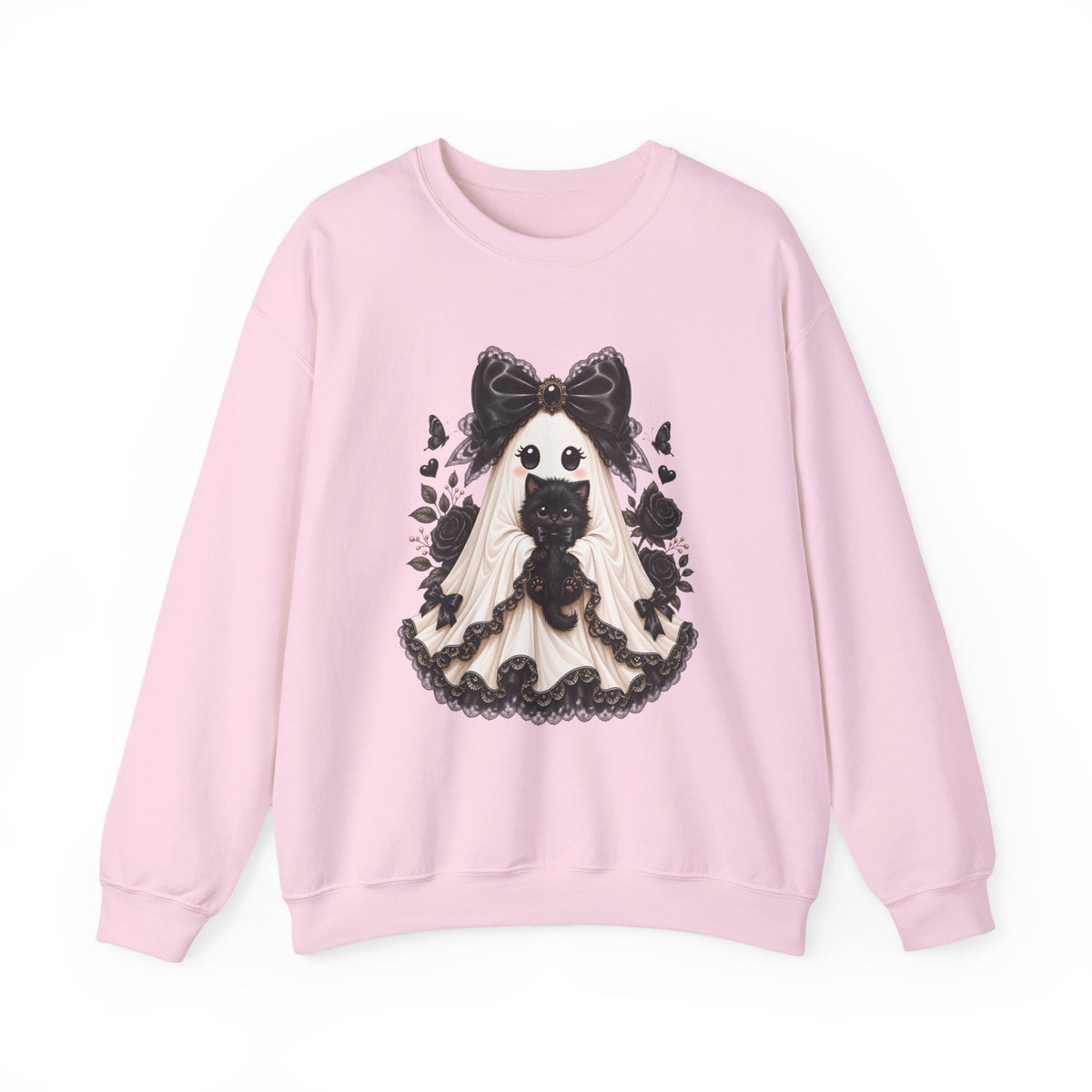 Lace Kitten Ghost Sweatshirt - Gildan