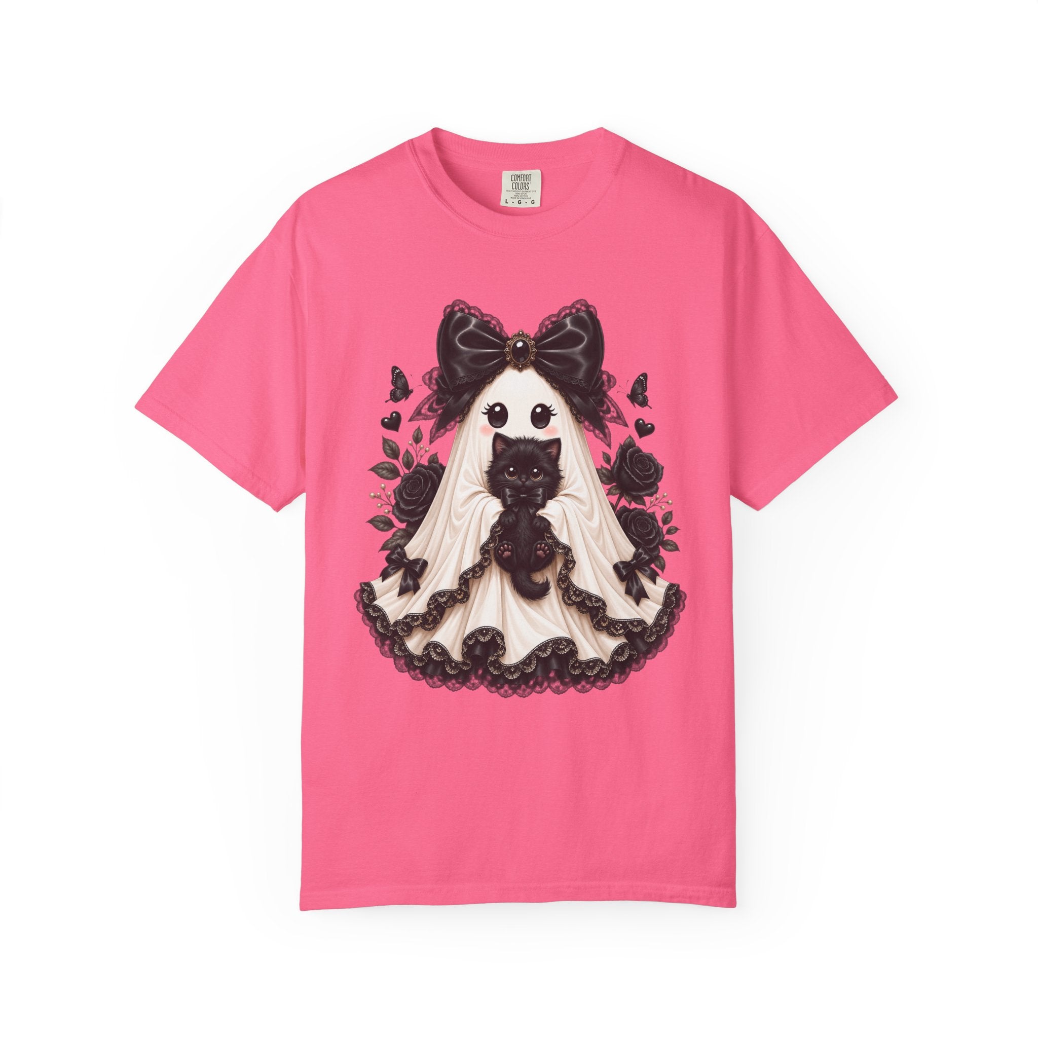 Lace Kitten Ghost Tee - Comfort Colors